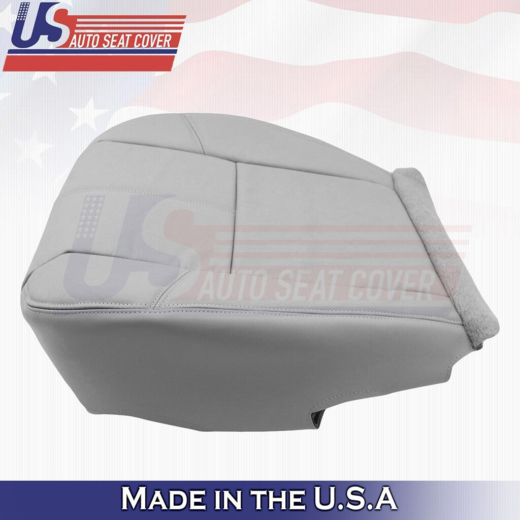 2007 to 2014 For Chevy Silverado Front Set Top &Bottom  Leather Cover Light Gray