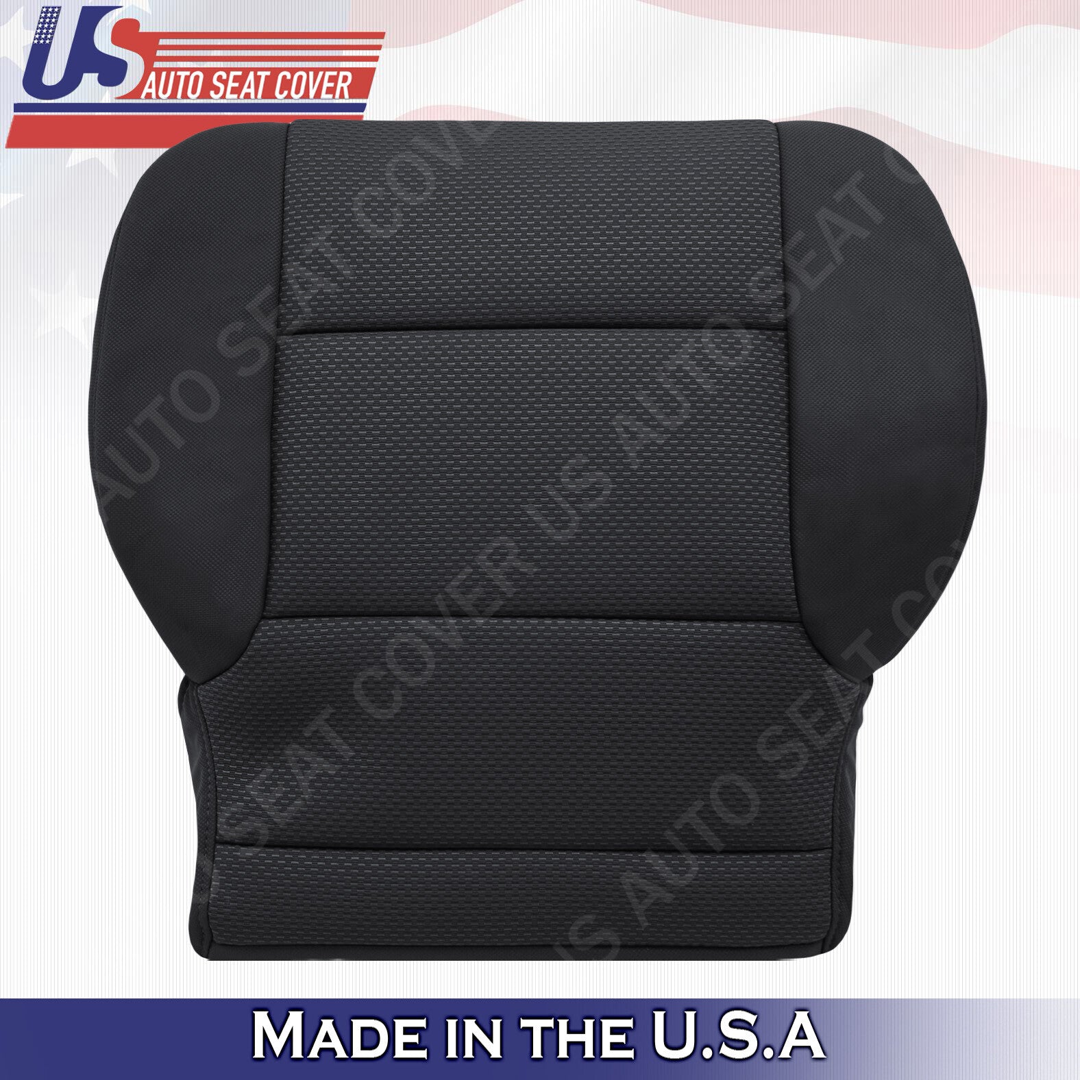 2014 to 2018 Chevy Silverado 1500 Driver Bottom Cloth Seat Cover Ebony Black