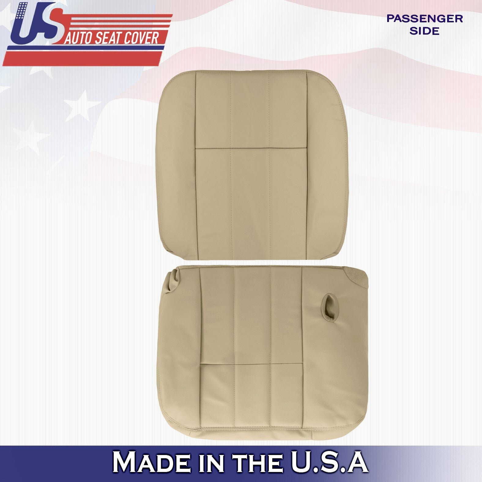 2007 2008 For Mercury Grand Marquis Passenger Top Bottom Leather Seat Covers Tan