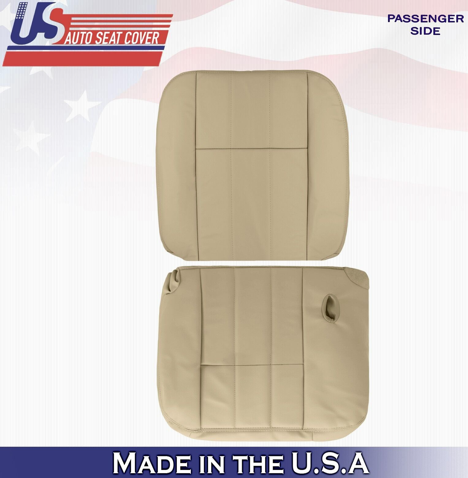 2003 2004 For Mercury Grand Marquis Passenger Top Bottom Leather Seat Covers Tan