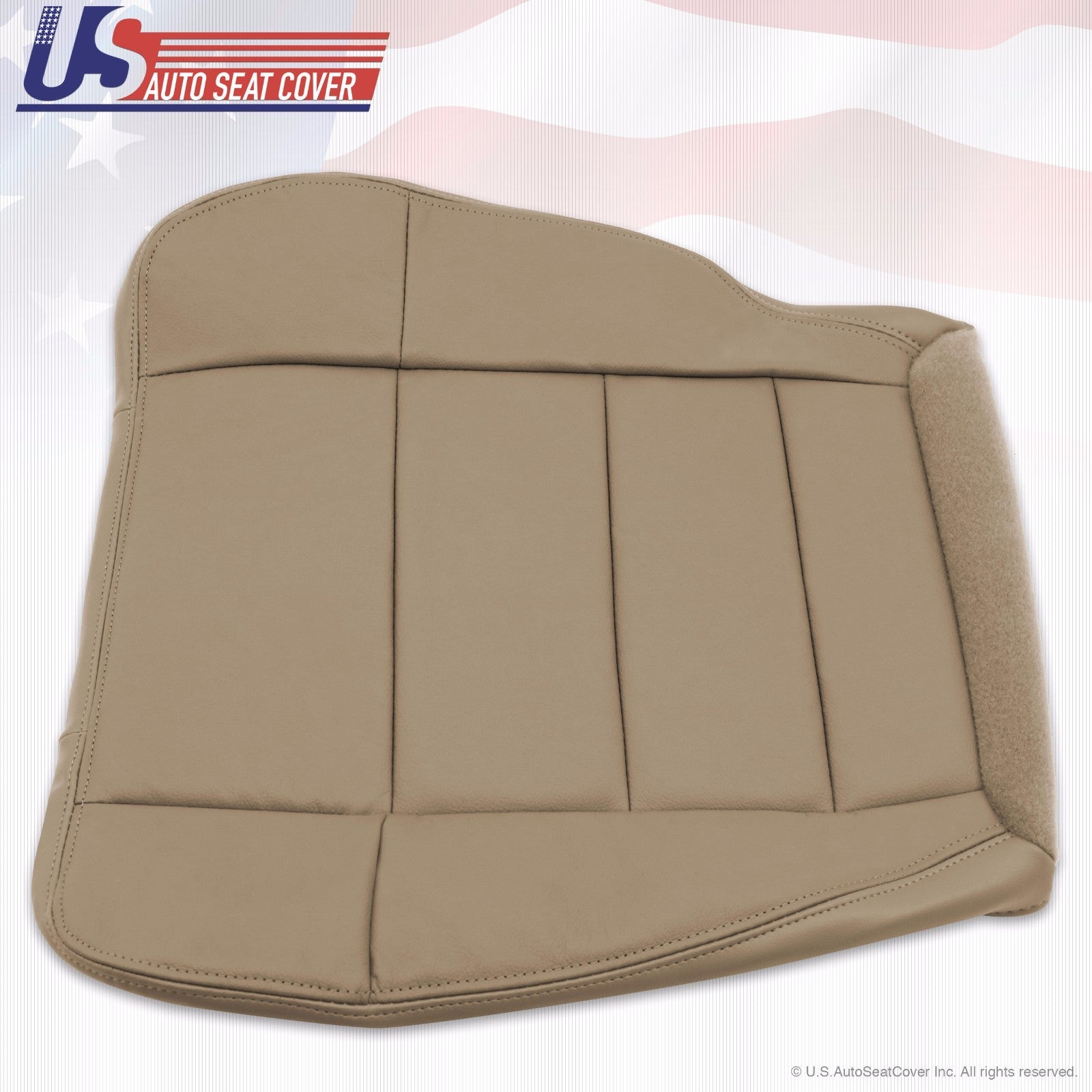 2003 Ford F-150 Lariat Super Crew Driver Bottom Leather Seat Cover-Parchment Tan