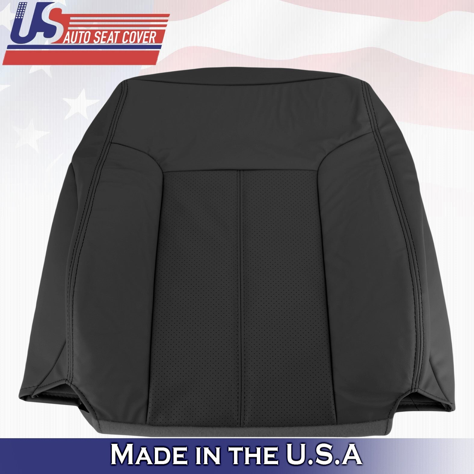 2015 2016 For Ford F450 F550 Lariat Driver Passenger Top Leather Seat Covers BLK