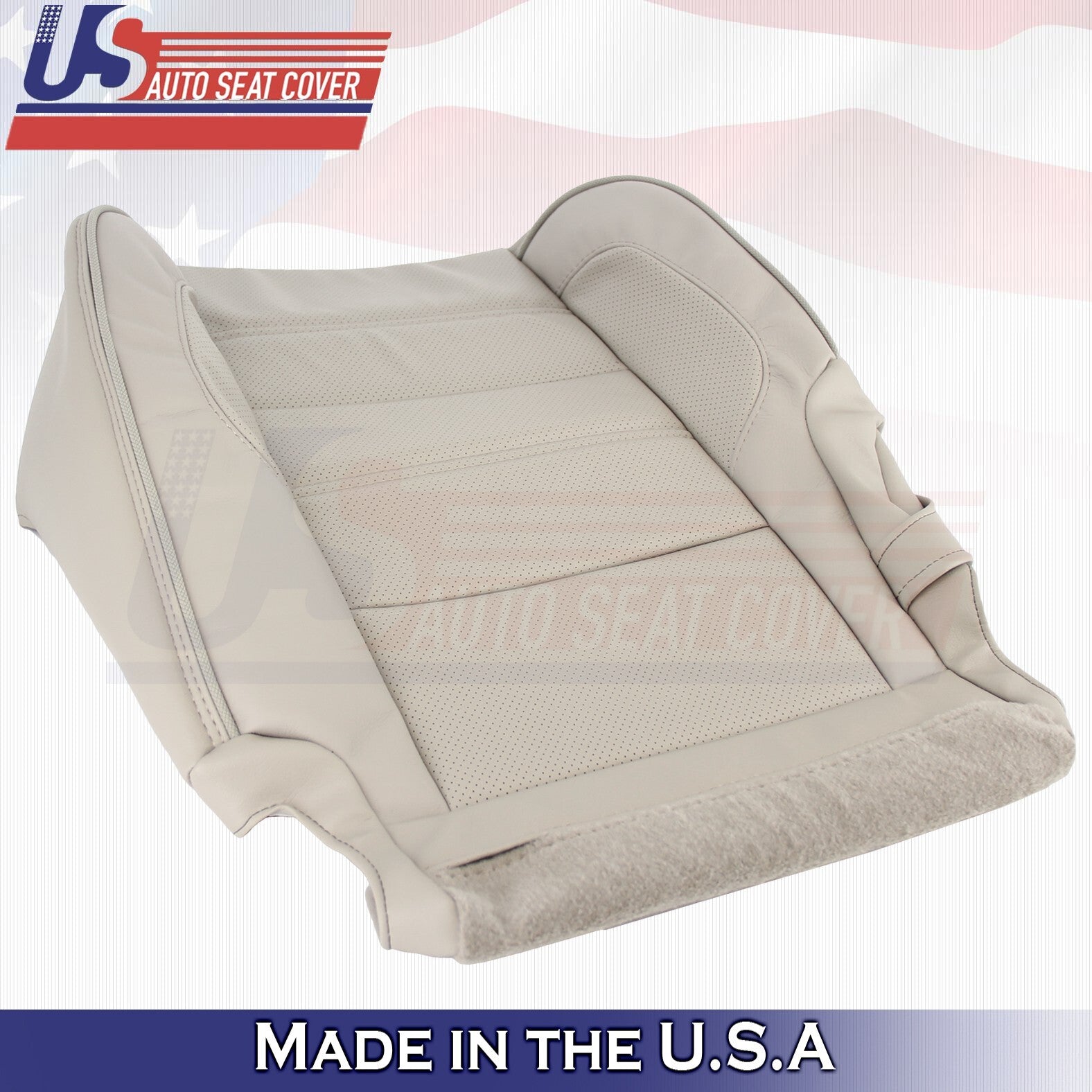 2014 to 2019 For GMC Yukon Denali Rear 2 Top & 2 Bottom Leather Seat Covers Tan