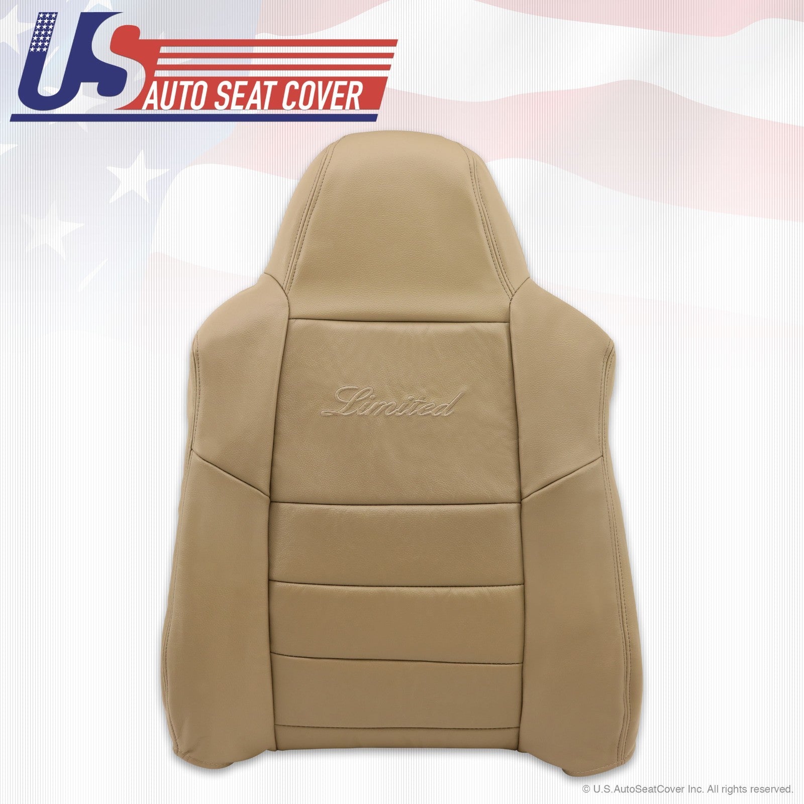 2002 2003 2004 Ford Excursion Limited Driver Lean Back Leather Seat Cover Tan