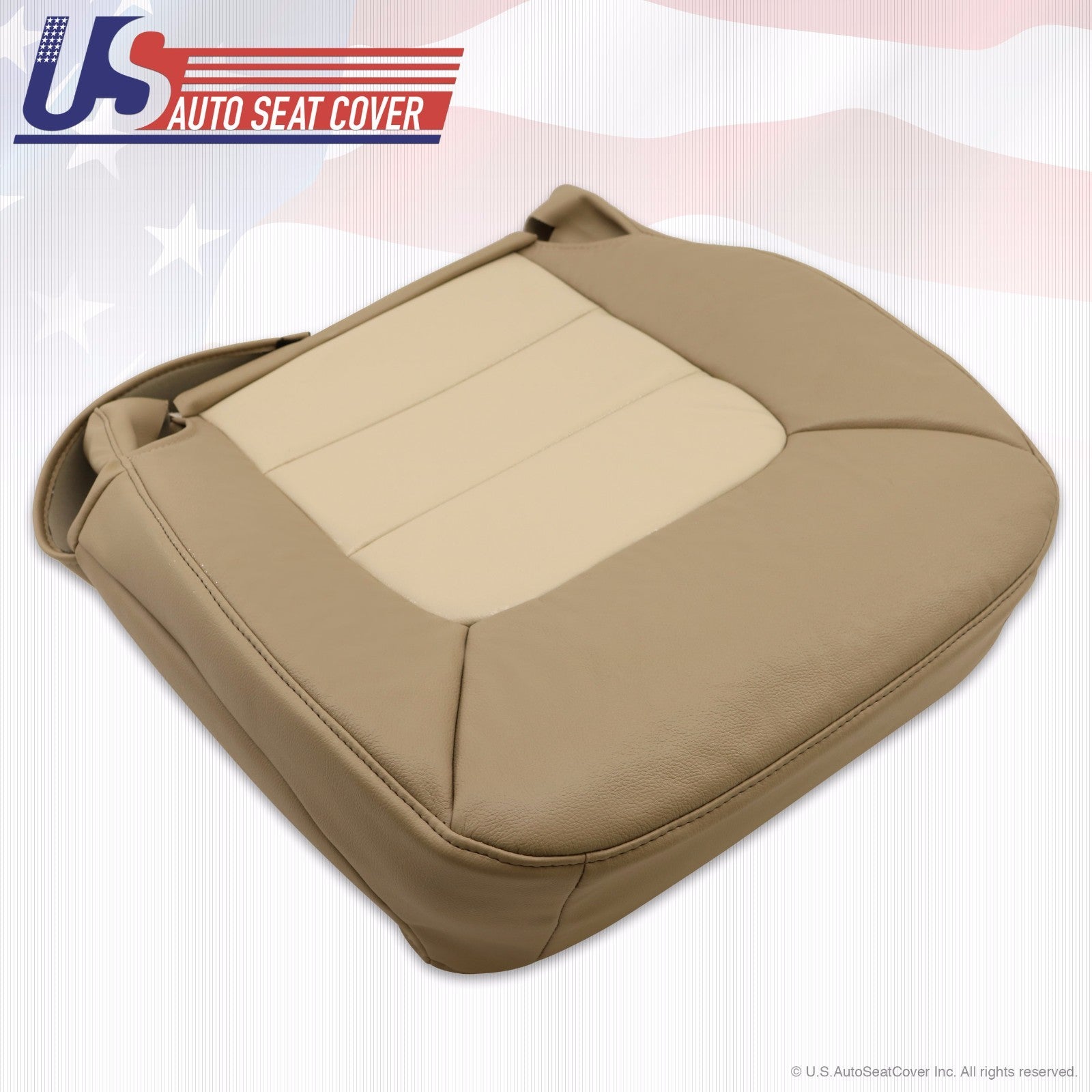 2003 to2006 Expedition Eddie Bauer Driver Bottom Leather Seat-Cover 2-Tone Tan