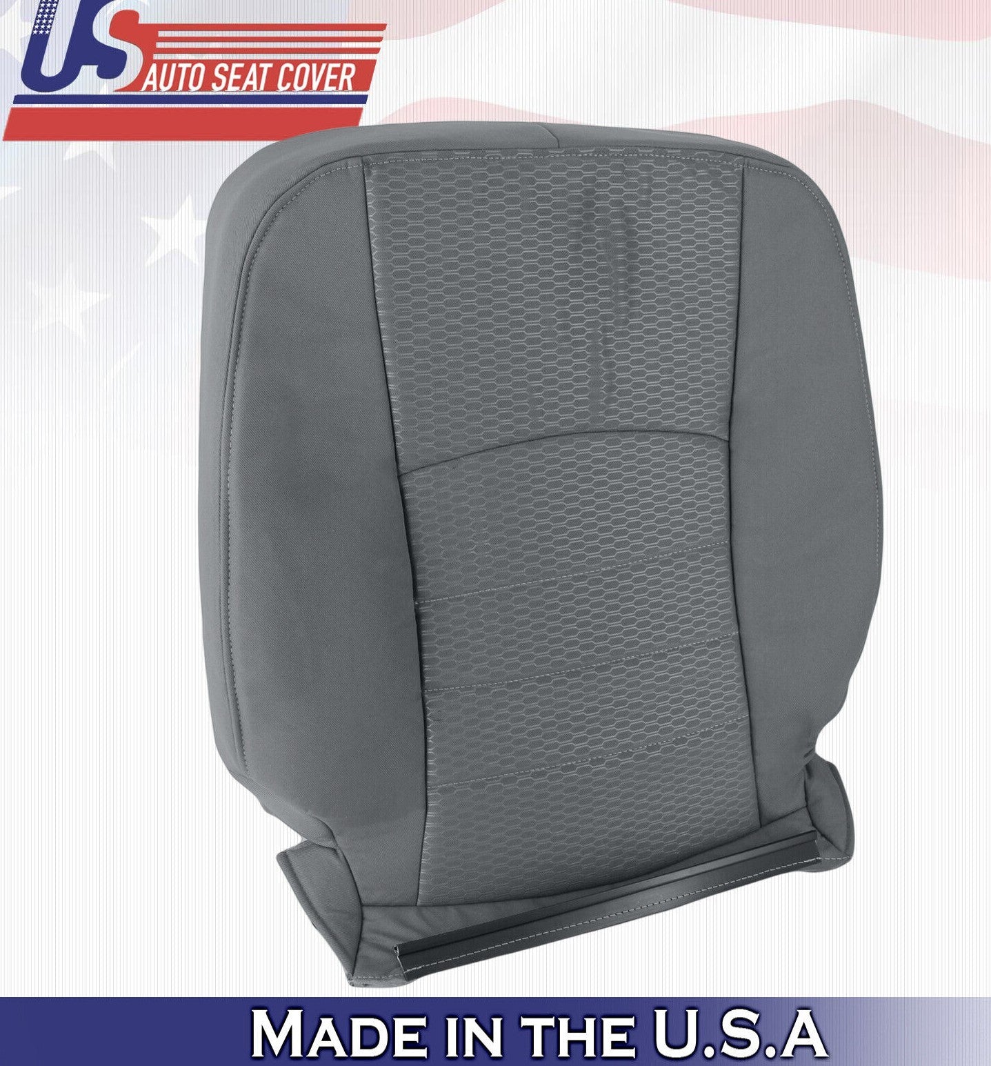 2013 to 2018 For Dodge Ram 1500 SLT Driver Passenger Top Cloth Seat Covers Gray