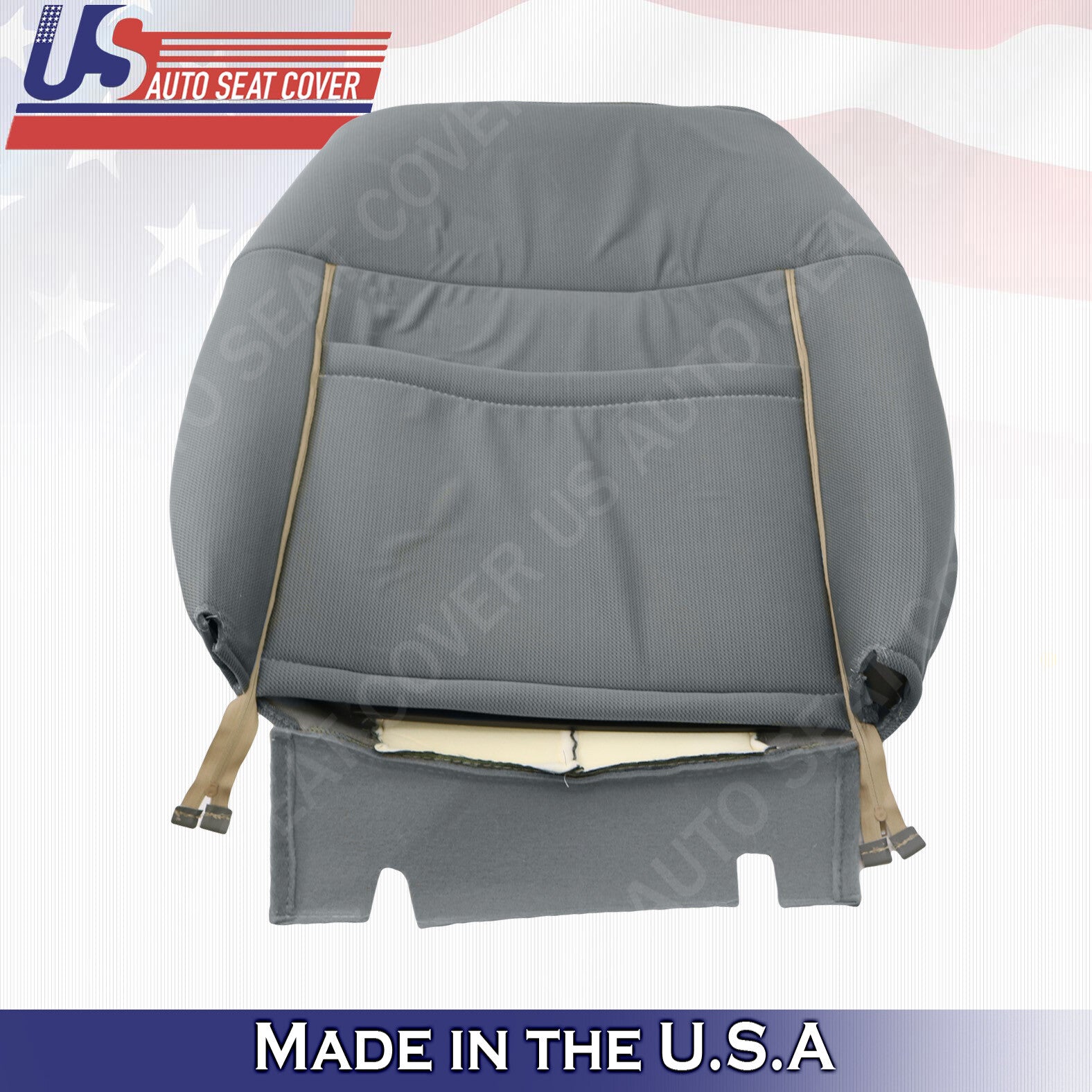 For 2011 to 2014 Ford F150 Driver side Top Cloth Seat Cover Steel Gray