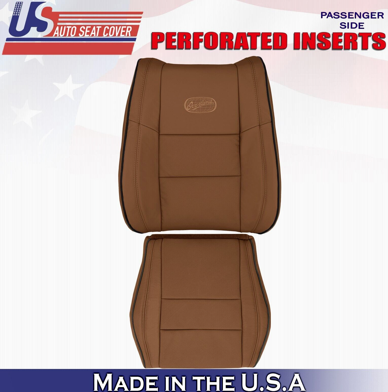 2016 For Jeep Grand Cherokee OVERLAND Passenger Top Bottom Leather Covers Brown