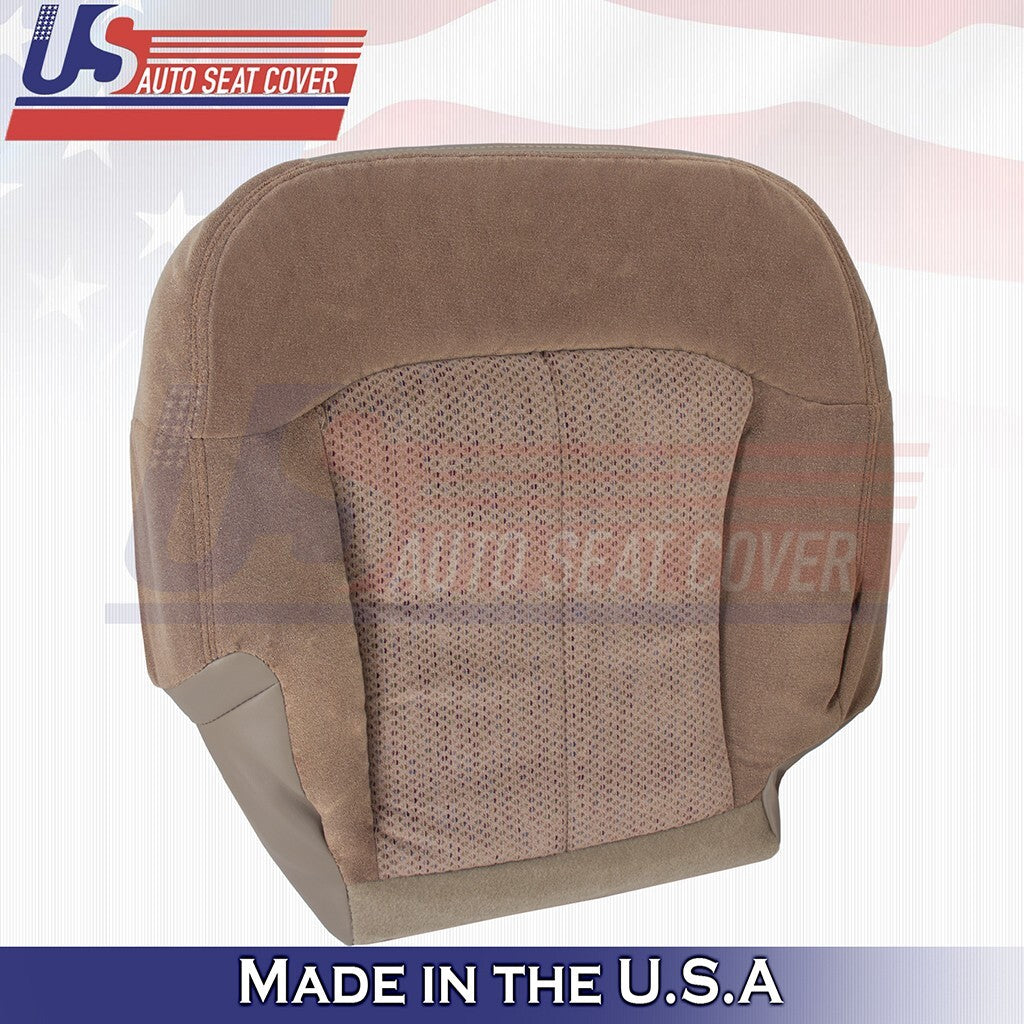 1999 to 2002 Fits Chevy Silverado Passenger Bottom Cloth Seat Cover Dark Tan