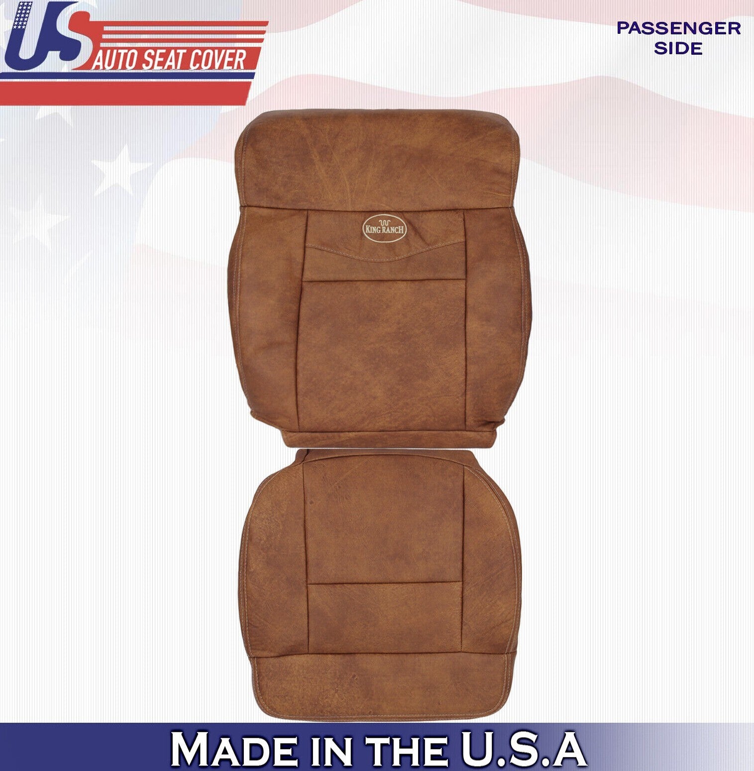 2004 to 2008 Fits Ford F150 KING RANCH Passenger Top & Bottom Leather Covers