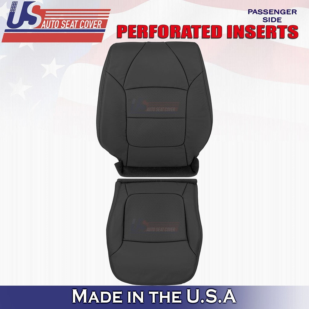 2002 2003 Fits Acura TL Type S Passenger Bottom & Top Leather Seat Cover Black