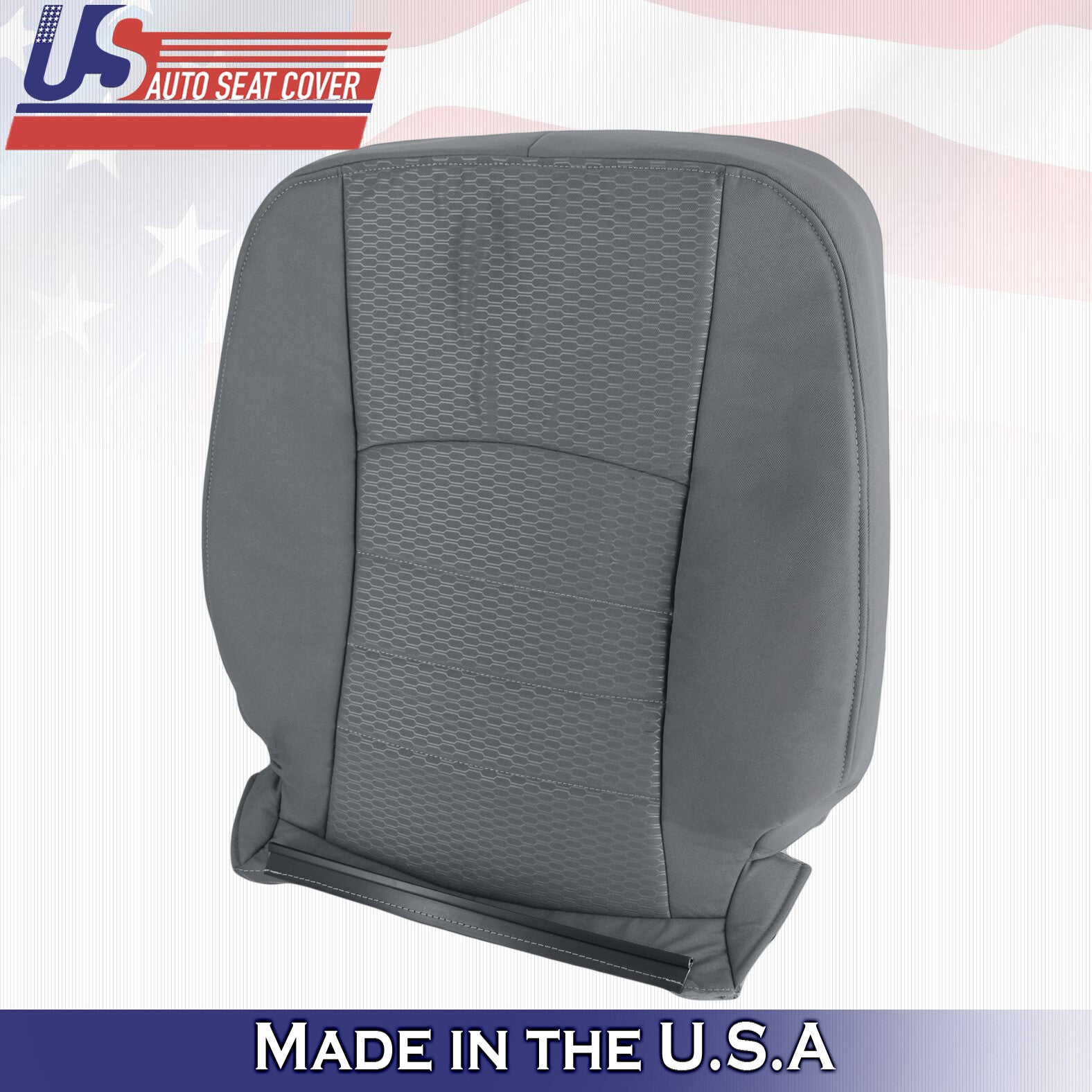 2013 to 2018 For Dodge Ram 1500 SLT Driver Top & Bottom Cloth Seat Covers Gray