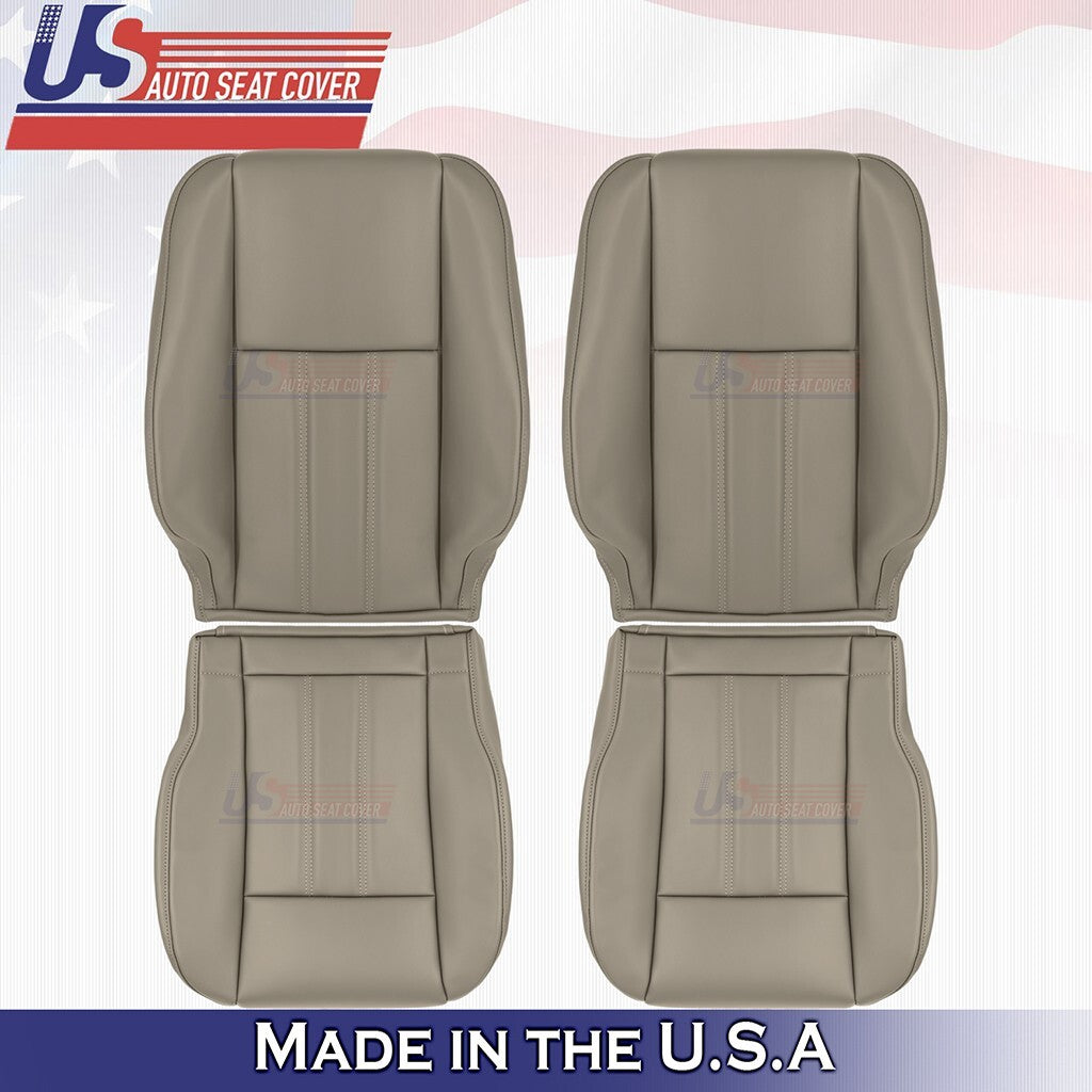 2008 to 2016 Fits Chrysler Town & Country Front Tops Bottoms Leather Cover Tan