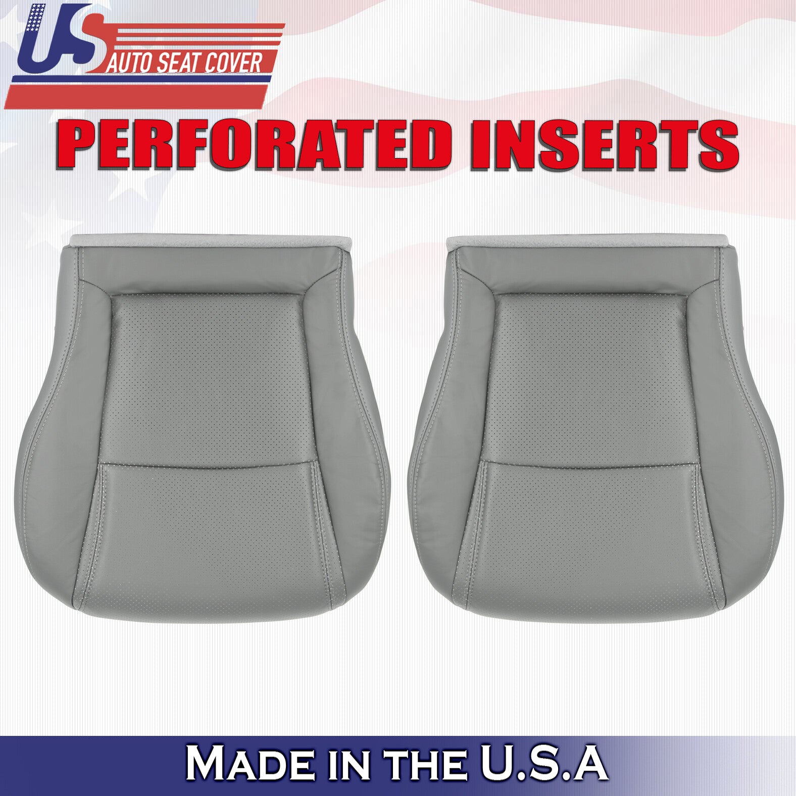 2004 For Honda Pilot Driver &Passenger Bottoms Synthetic Leather Covers Gray