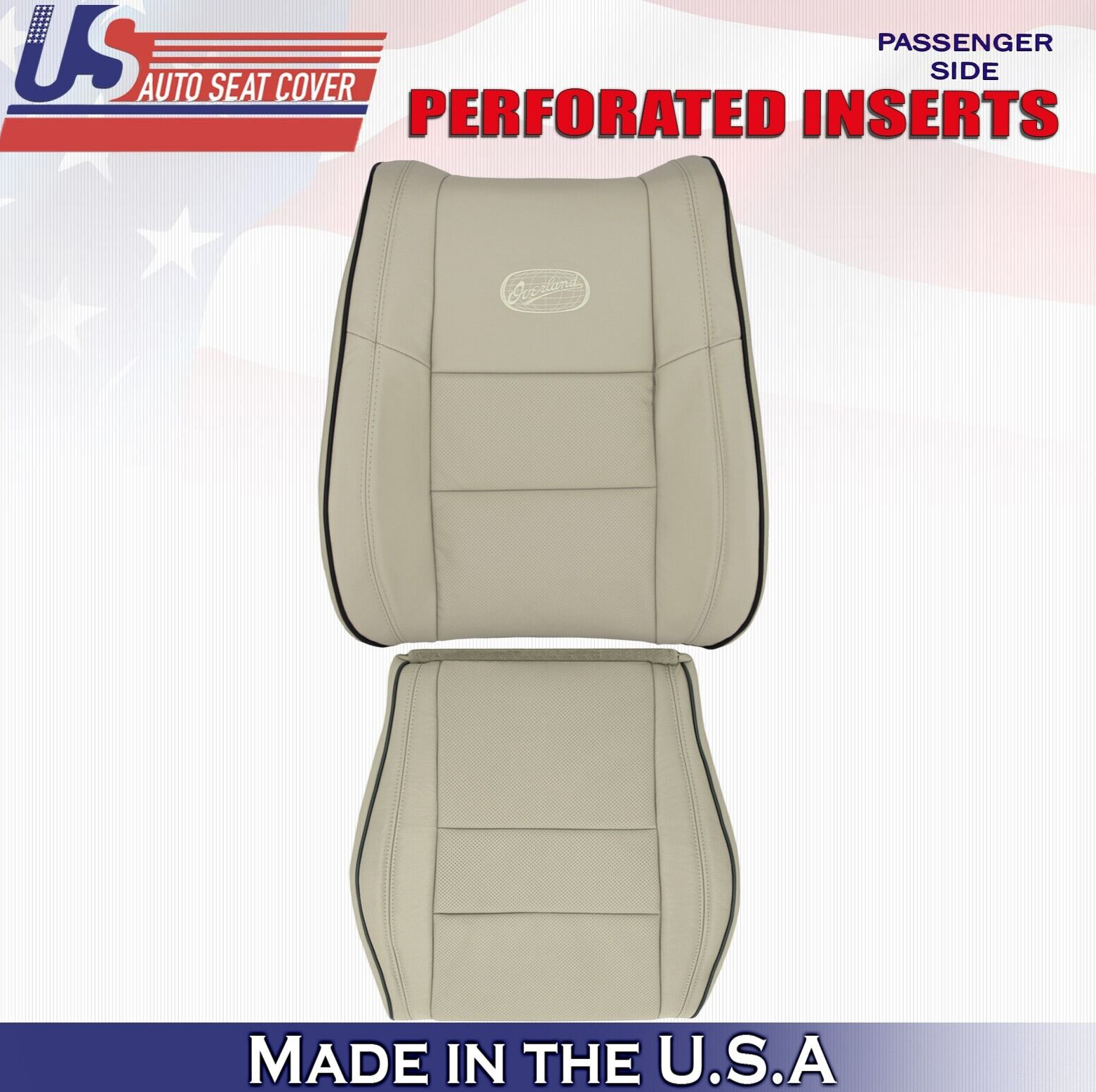 2020 For Jeep Grand Cherokee OVERLAND Passenger Top & Bottom Leather Covers Tan