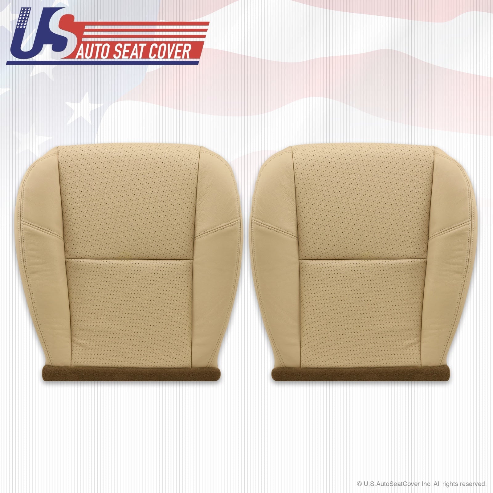 2010 - 2014 CHEVY TAHOE DRIVER & PASSENGER BOTTOM SEAT COVERS IN TAN PERFORATED