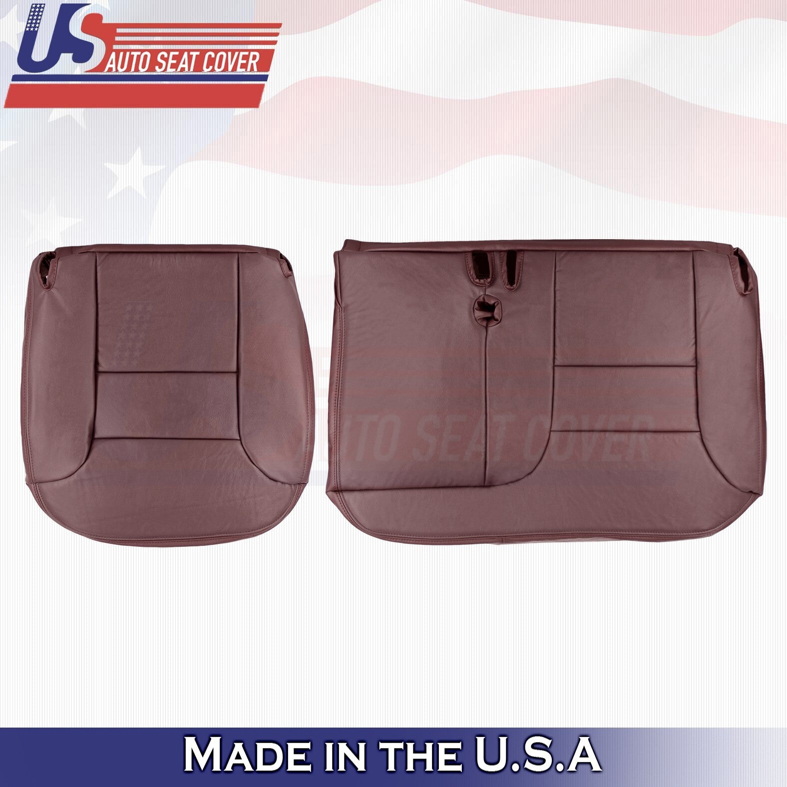 1995 to 2000 For Chevy Silverado 1500 Driver Passenger Bottom Leather Covers Red