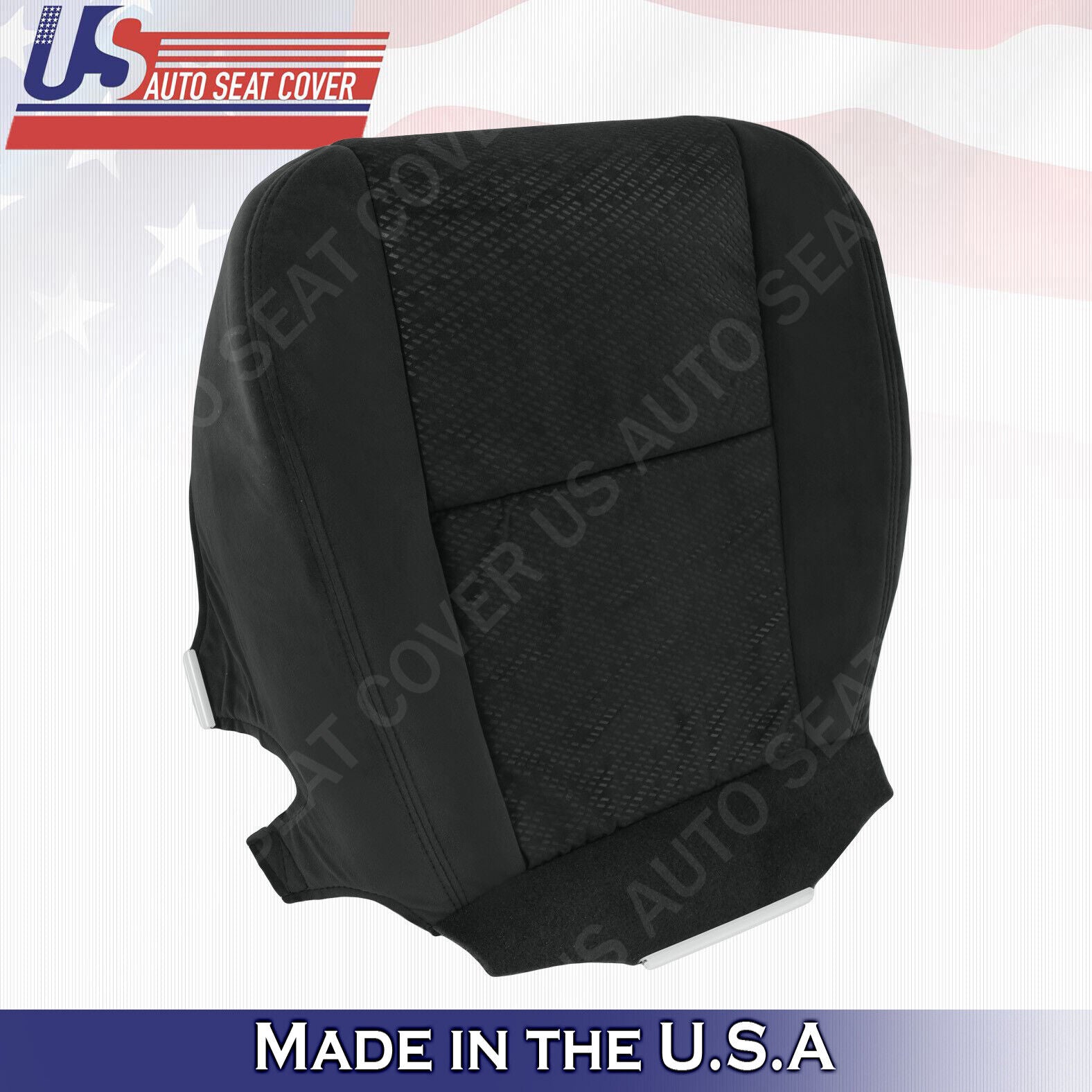 For 2007 2008 GMC Sierra 1500 2500HD 3500HD Front SET Cloth Seat Cover Black
