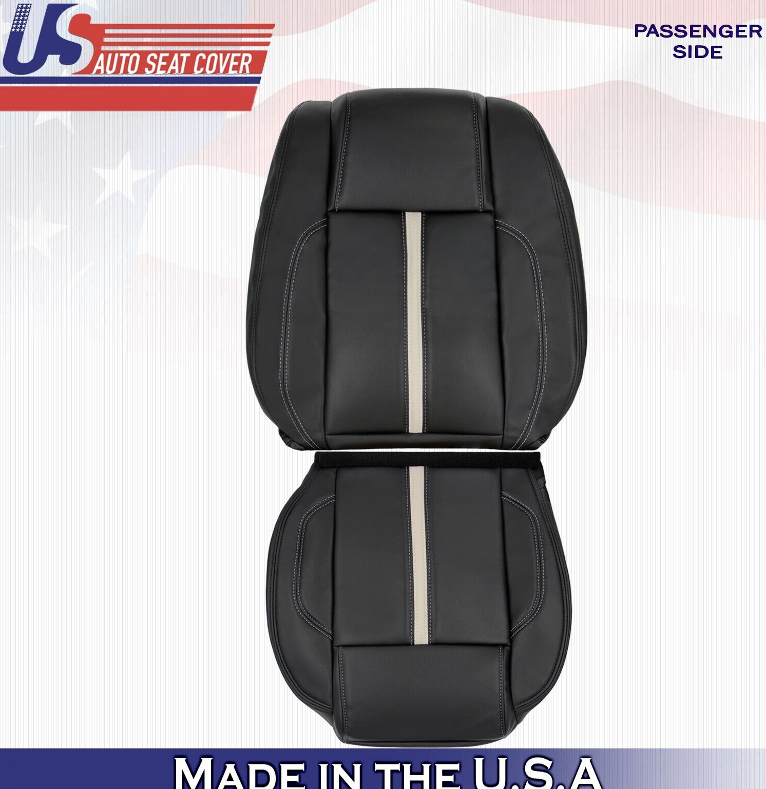 2011 2012 For Ford Mustang Gt Coupe Passenger Top & Bottom Leather Covers Black