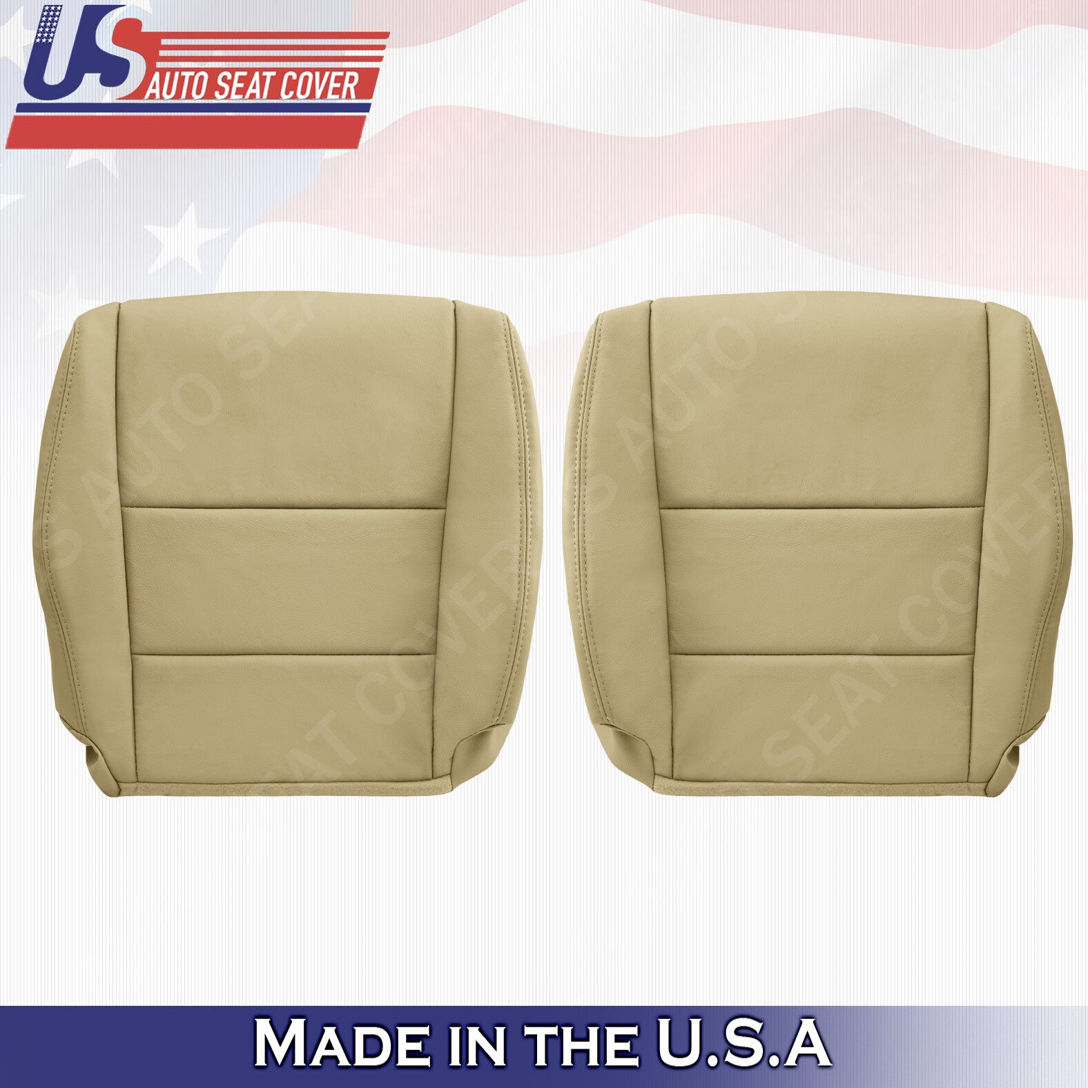 FITS 2008 to 2012 Honda Accord Driver Passenger Tan &  Black Leather Seat Cover