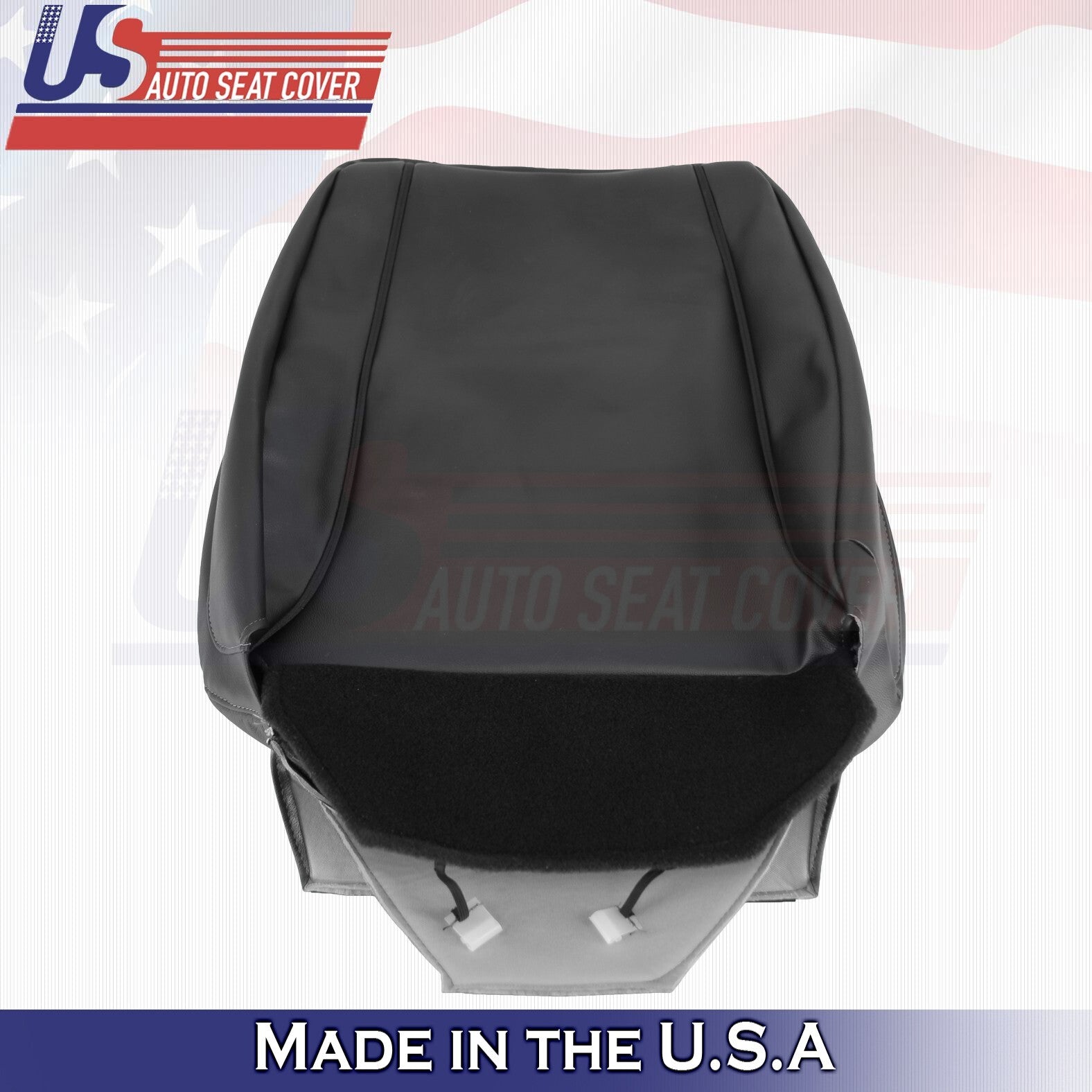 2021 For Chevy Silverado 1500 WT Driver & Passenger Top Leather Seat Covers BLK