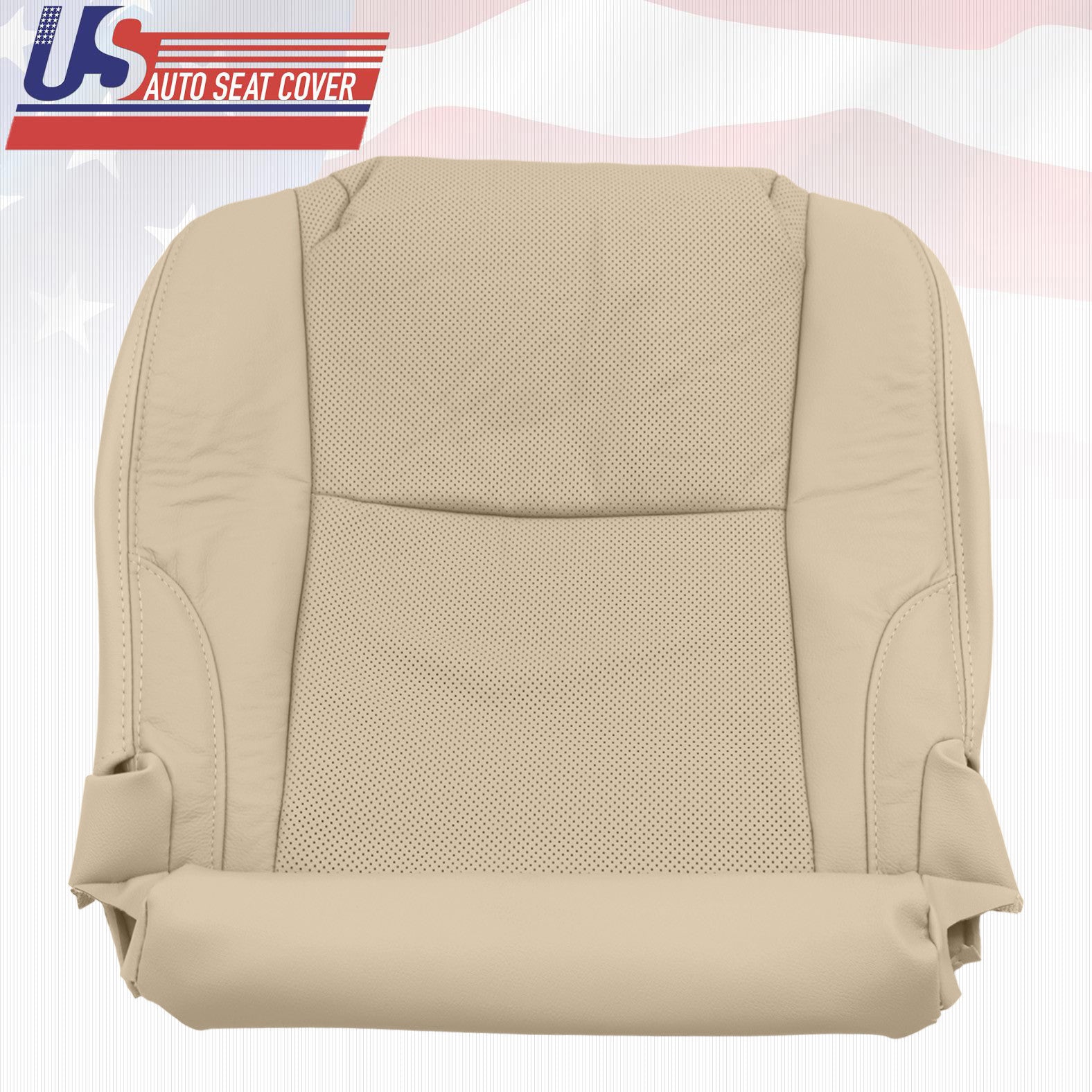Fit 2006- Lexus IS250-IS350 DRIVER Bottom Seat Cover Perforated Leather (Tan)