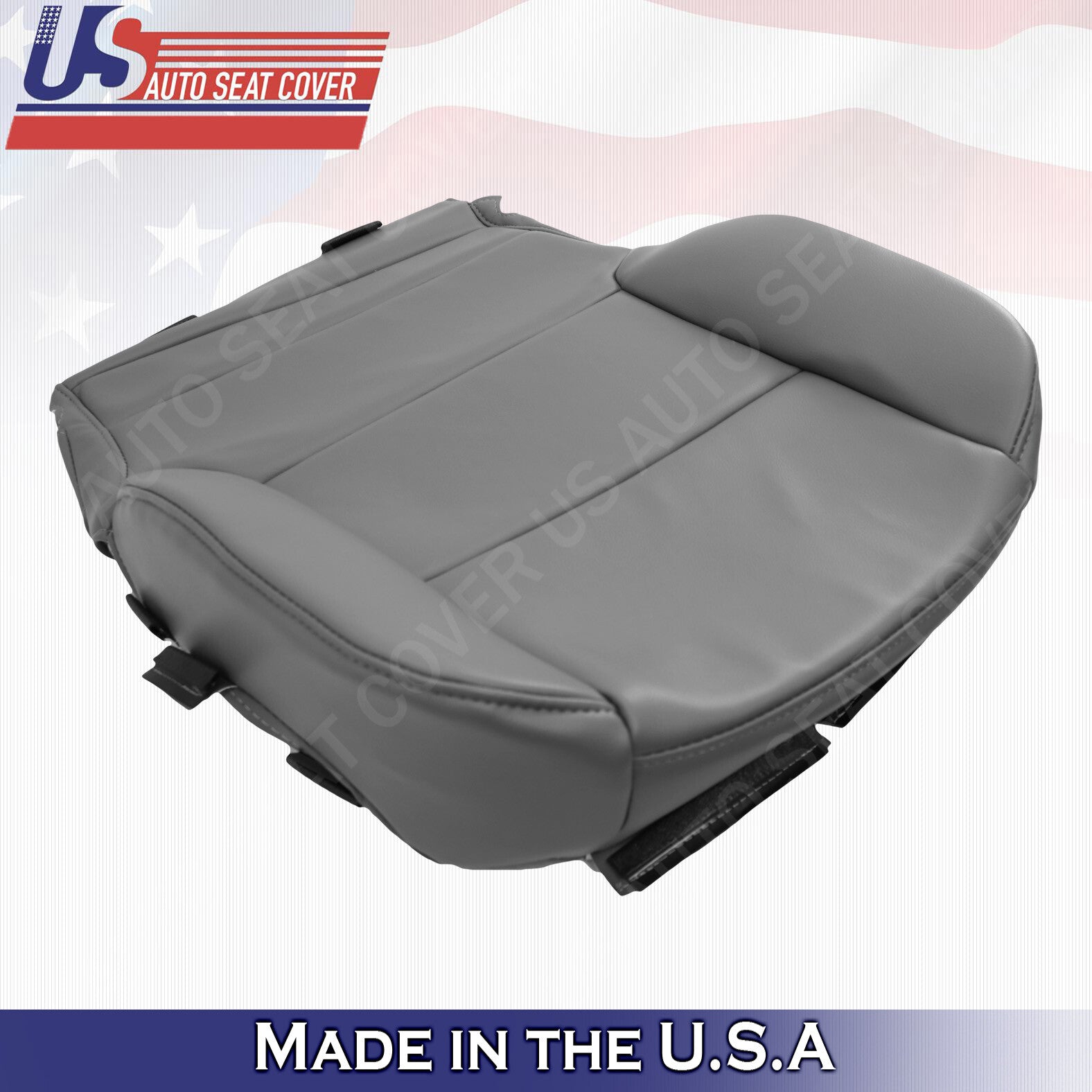 2014 to 2019 Fits Chevy Silverado WT Passenger Bottom Vinyl Seat Cover Gray