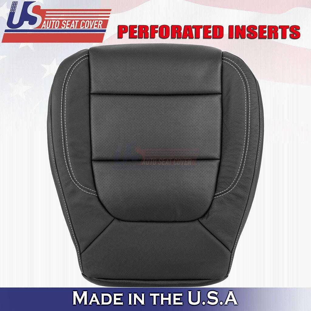 2019 to 2023 For GMC Sierra Driver &Passenger Bottoms Perf Leather Cover Black