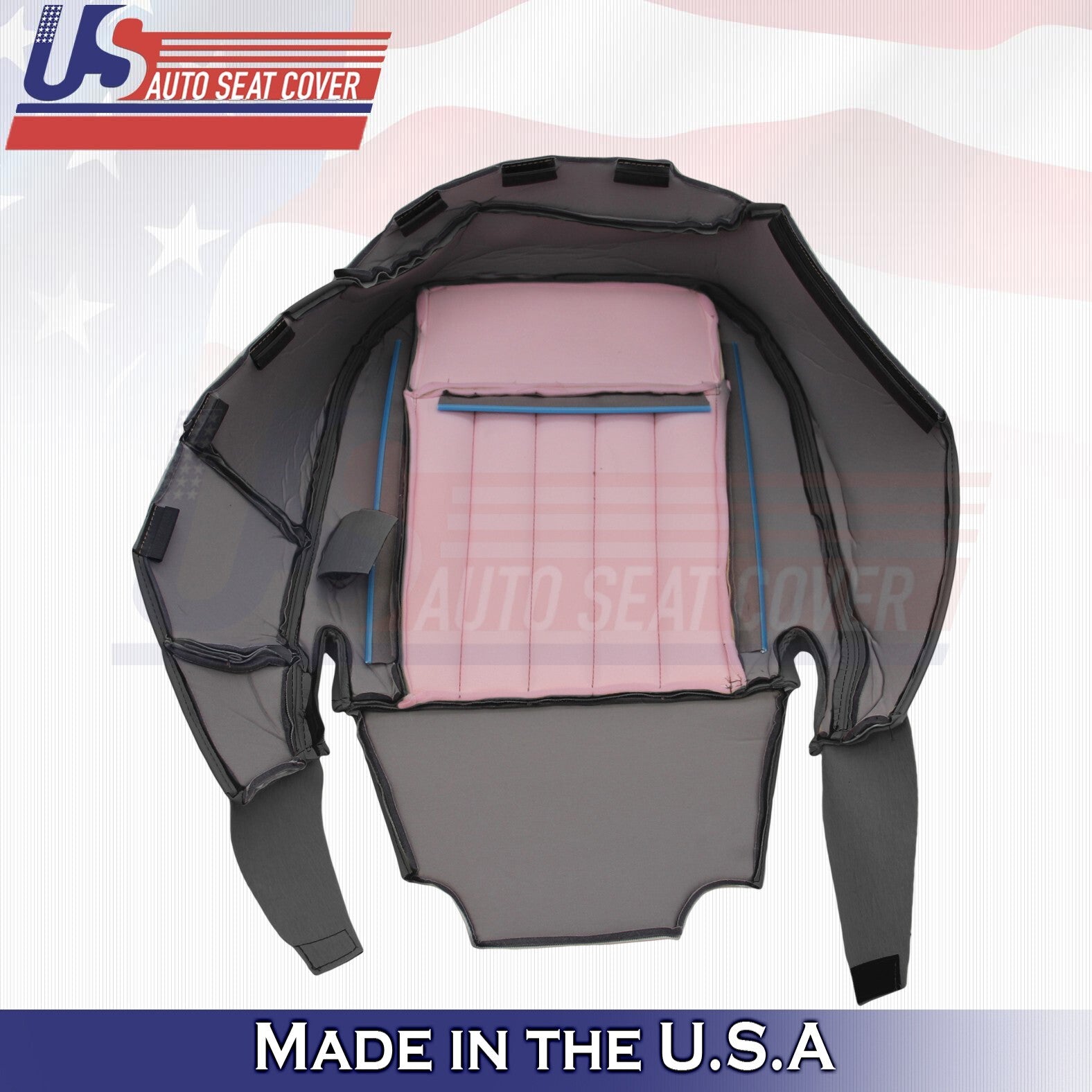 2003 to 2005 Fits Lincoln Town Car Driver Bottom & Top Leather Seat Cover Black