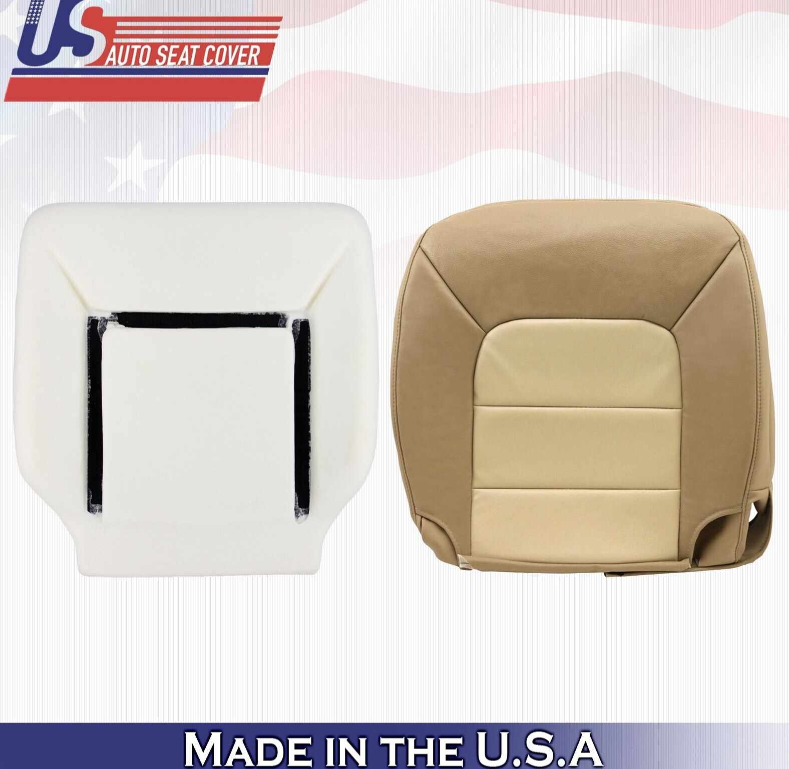 2004 For Ford Expedition Eddie Bauer Passenger Bottom Leather Cover & Foam Tan