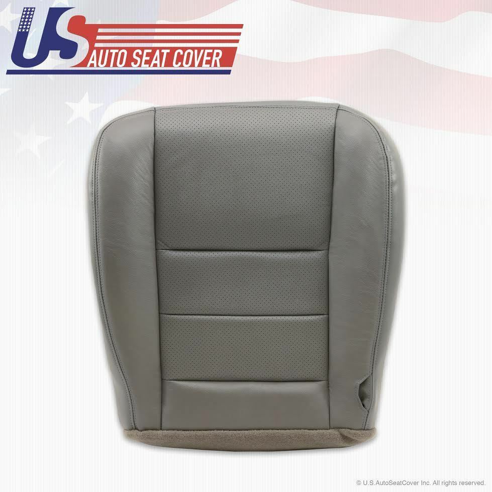 02 -07 Ford F250 F350 Lariat PASSENGER Bottom Leather Seat Cover Gray Perforated