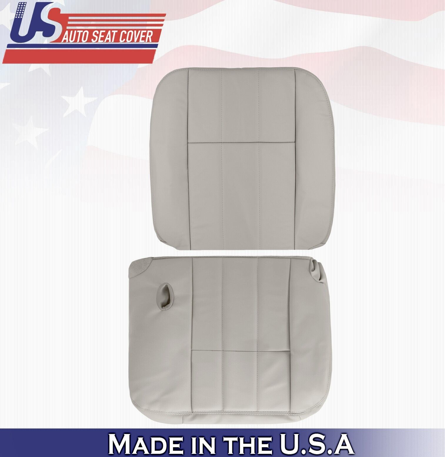 2005 2006 For Mercury Grand Marquis Driver Top & Bottom Leather Seat Covers Gray