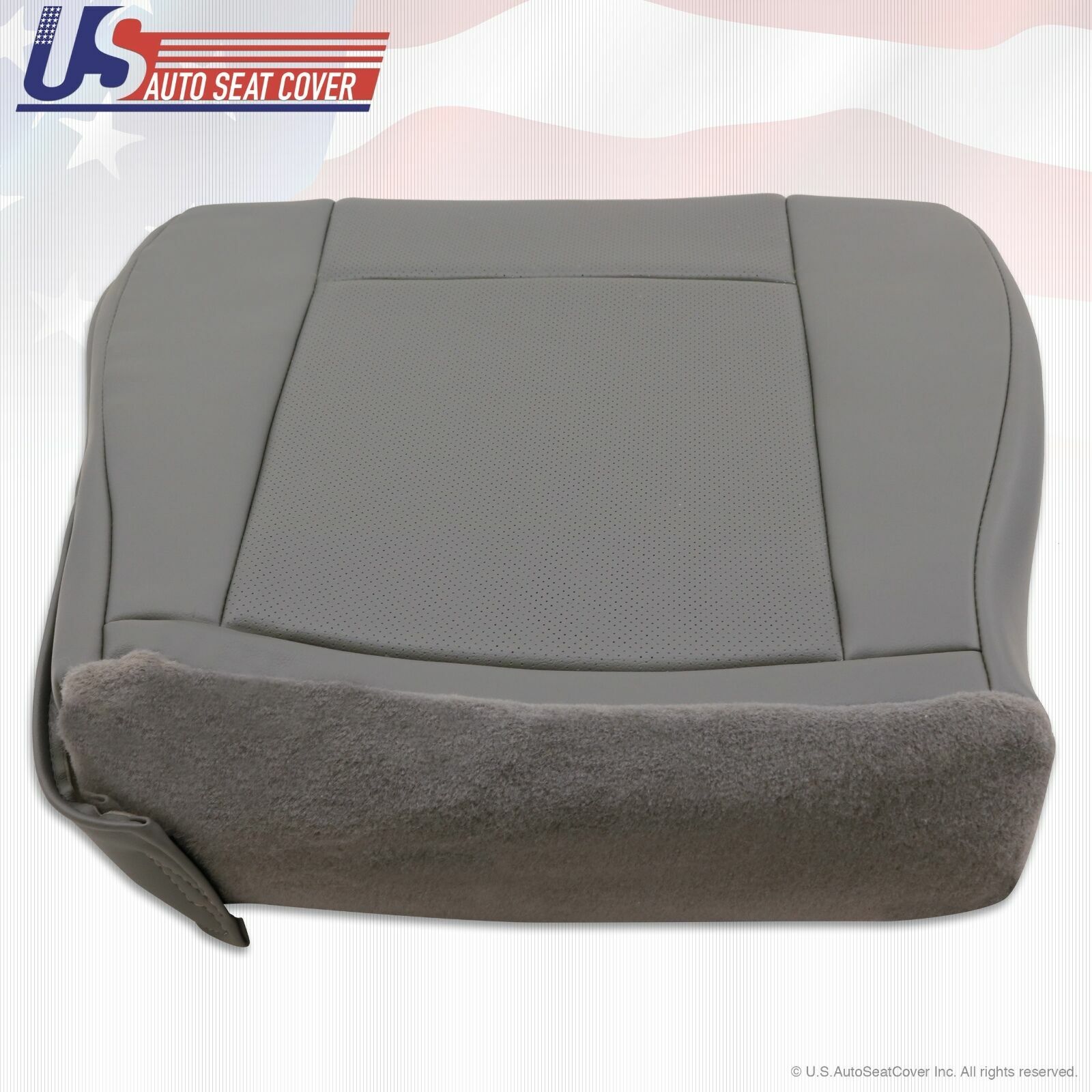 2011 2012 Ford E350 E450 Driver Side Bottom Perforated Vinyl Seat Cover Gray