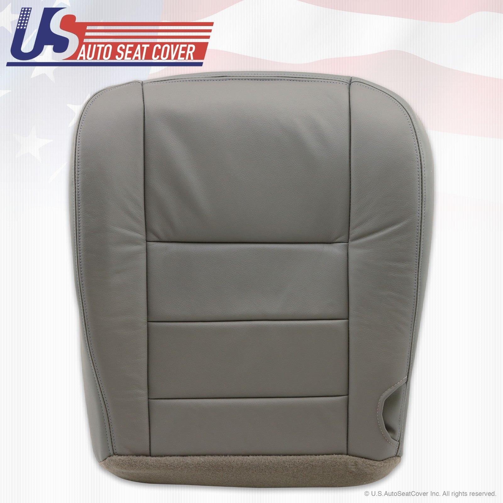 2002-2006-2007 Ford F250, F350 Lariat Passenger Bottom Leather Seat Cover Gray