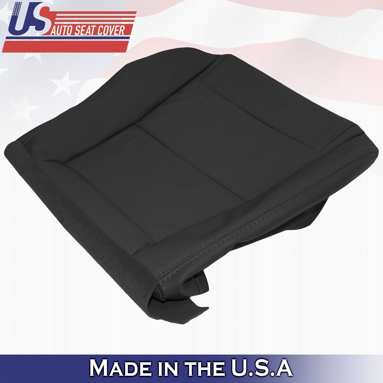 2004 2005 2006 For Acura MDX Passenger Top & Bottom Leather Seat Covers Black