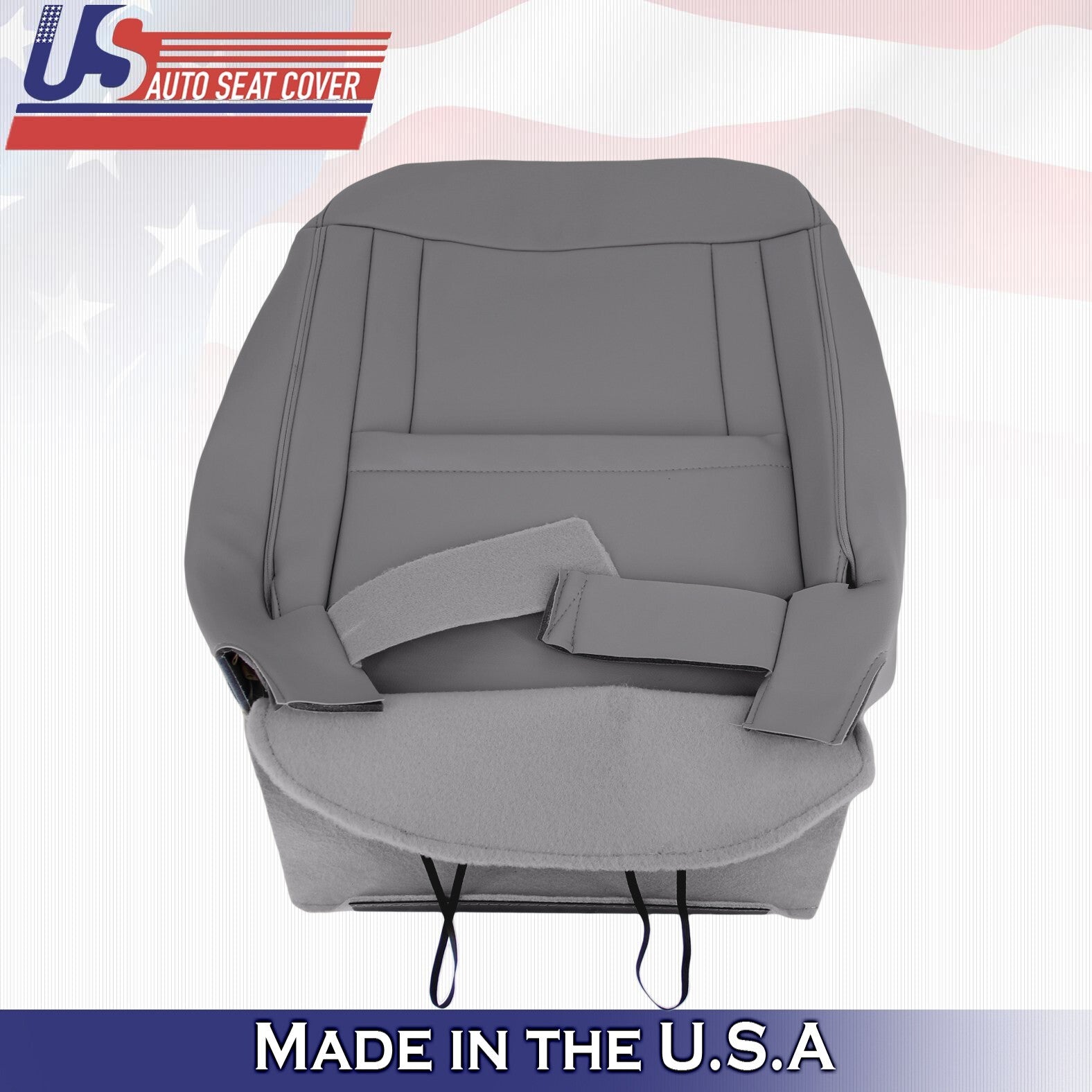 2015 2016 2017 Fits Ford F150 Lariat Driver Top & Bottom Leather Covers Gray