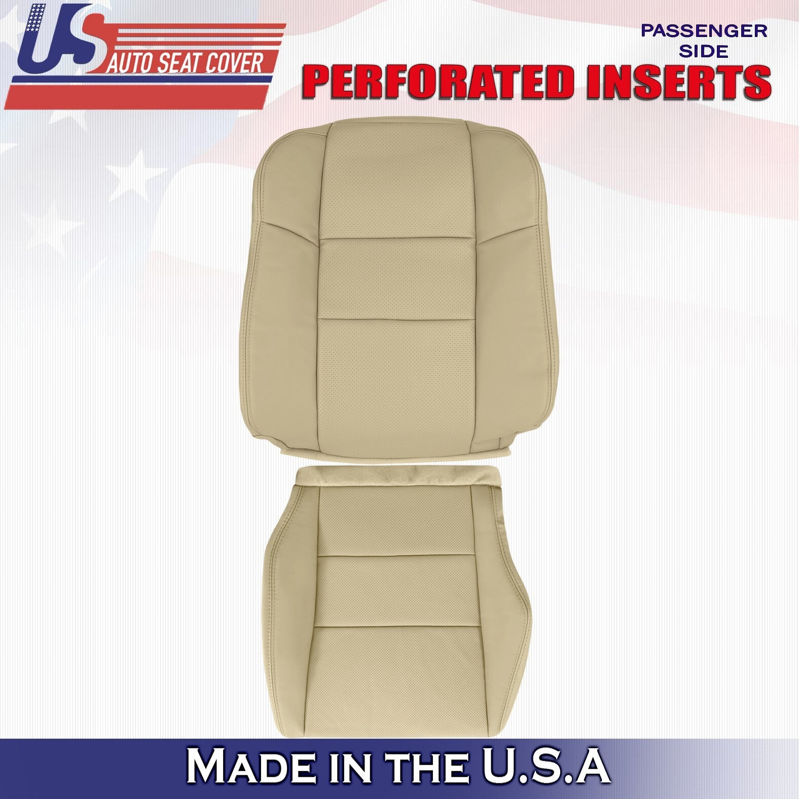 2011 2012 For Acura RDX Passenger Top & Bottom Synthetic Perf Leather Covers Tan