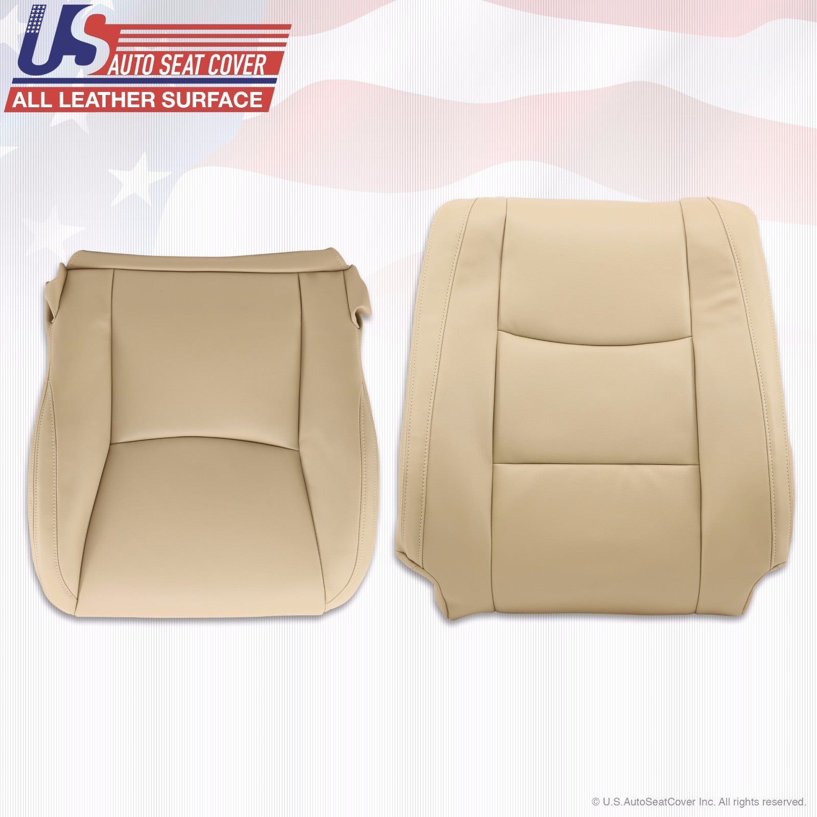 Fit 2003 - 2009 Lexus GX470 Front Passenger Bottom & Lean Back Leather Cover TAN