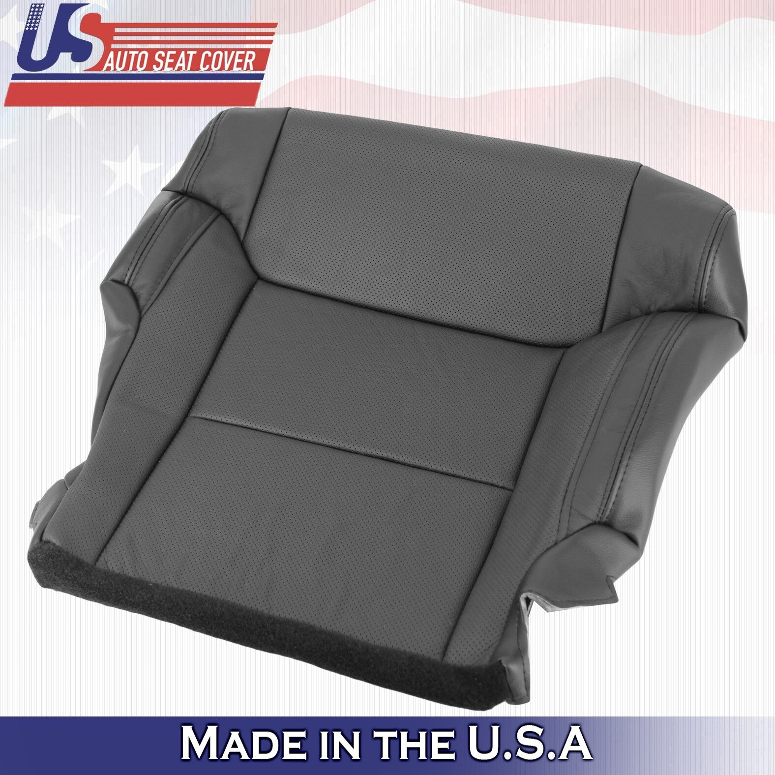 2016 2017 2018 For Toyota Tundra Driver Passenger Bottom Leather Seat Covers BLK