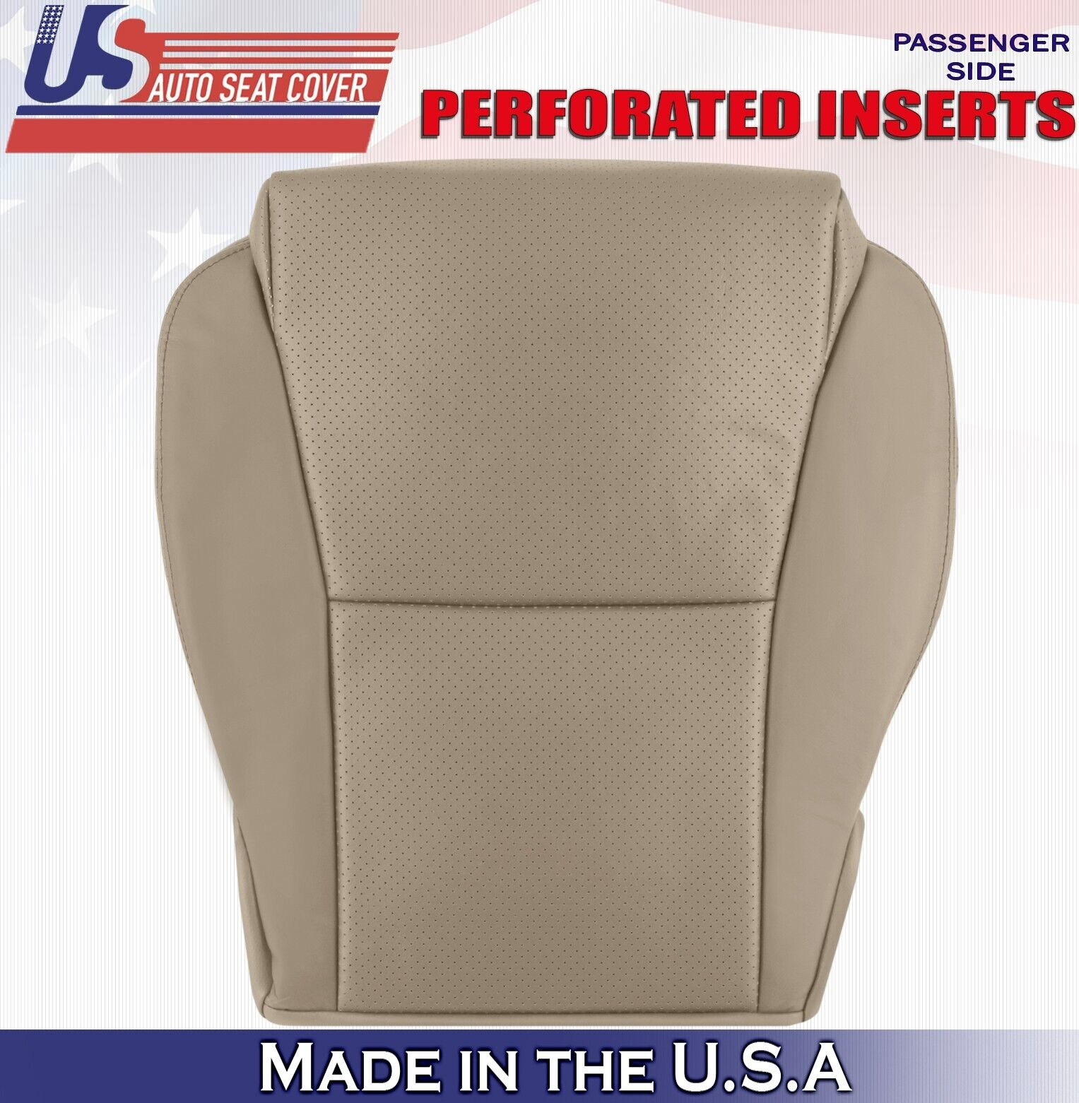 2005 For Toyota Solara Convertible Front Passenger Bottom Leather Seat Cover Tan