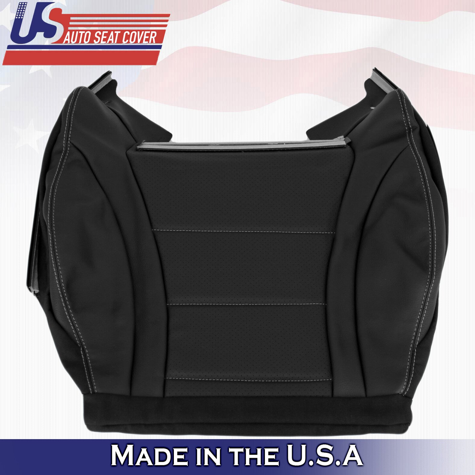 2015 to 2020 Mercedes C Class Driver bottom leather seat cover Black