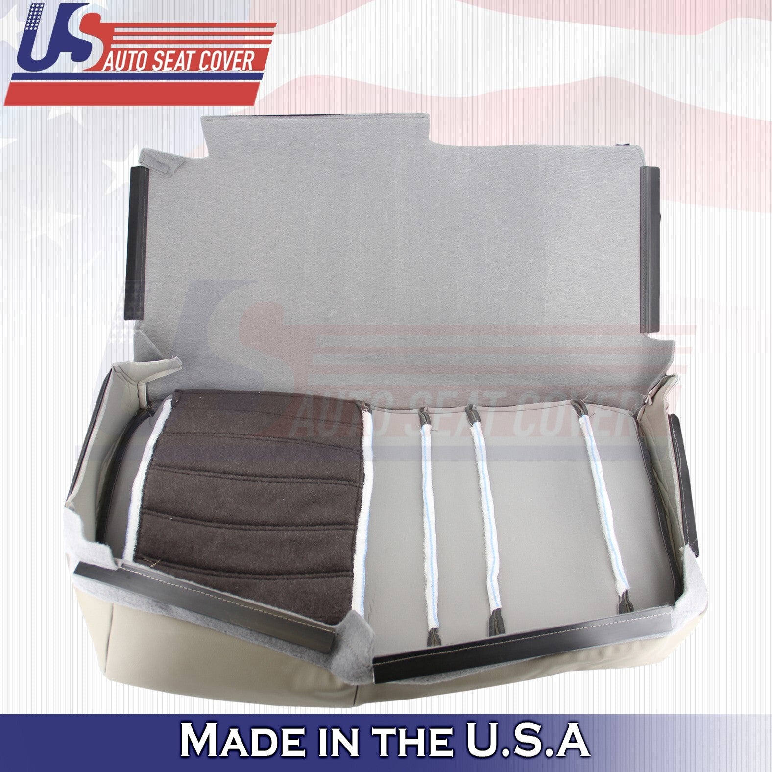 2003-2007 FOR Hummer H2 REAR Driver & Passenger Bottoms Leather Seat Cover Gray