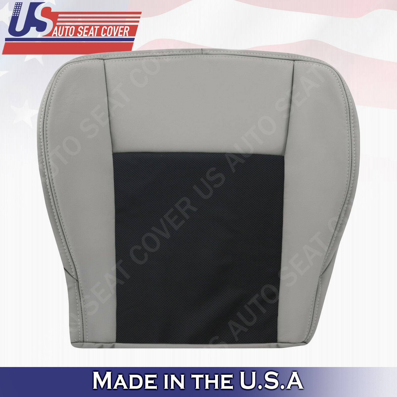 2003 to 2007 Cadillac CTS DRIVER Bottom Perforated Leather Seat Cover Black/Gray
