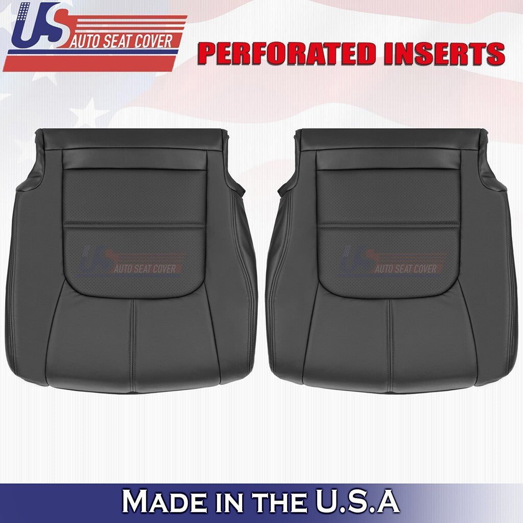2011 to 2014 Fits Nissan Murano Driver & Passenger Bottoms Leather Cover Black