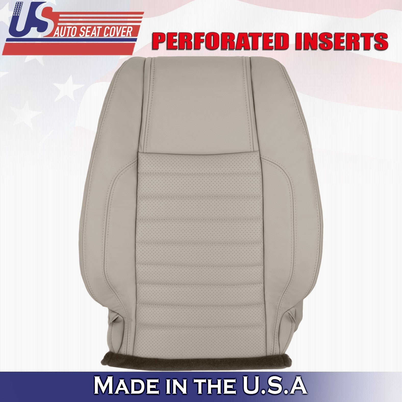 2010 to 2014 Fits Ford Mustang GT Passenger Top&Bottom Synth Leather Cover Stone