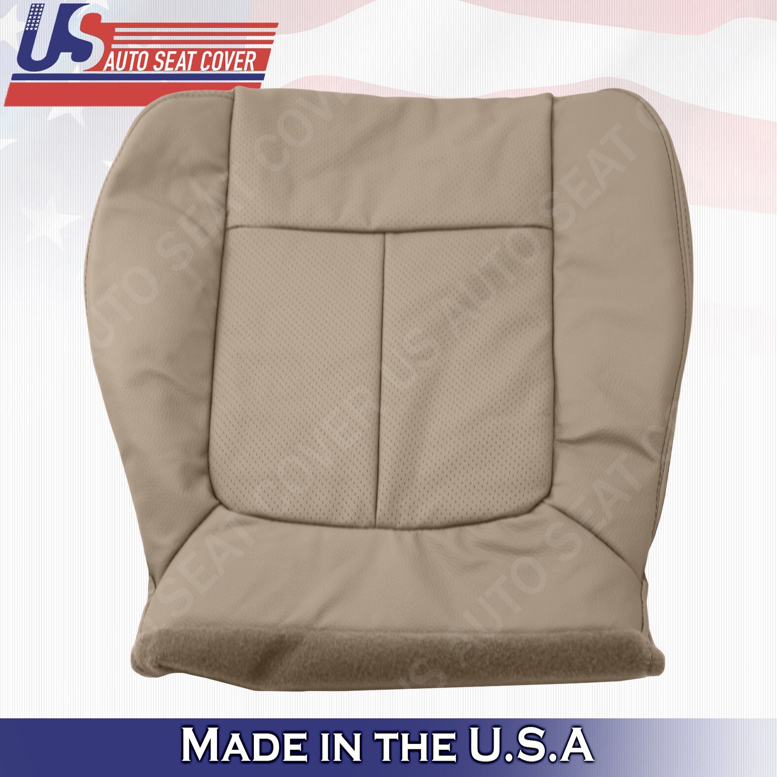 2011 to 2014 Fits Ford F150 Lariat Driver Bottom Perforated Leather Cover Tan