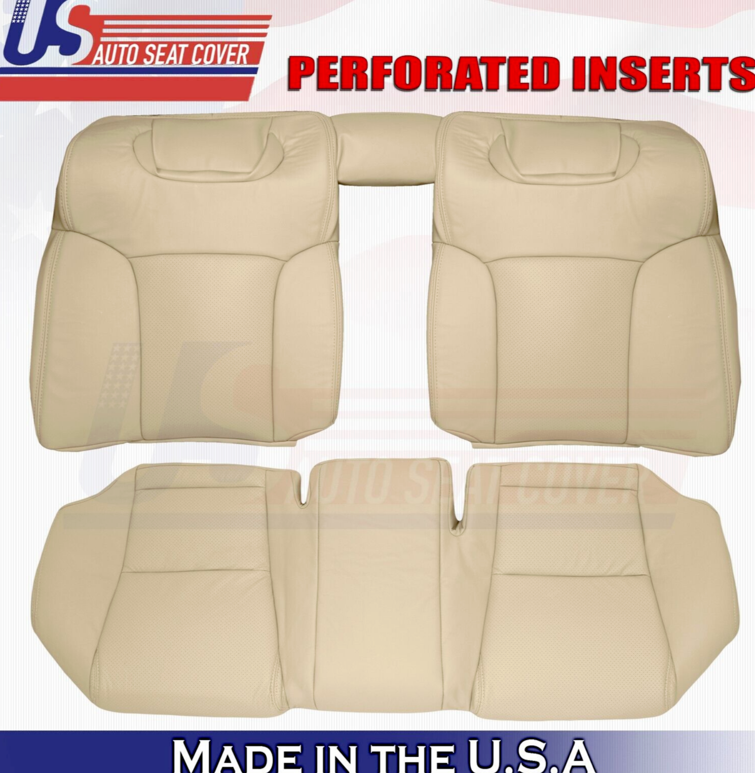 2011 For Lexus GS300 GS350 2nd Row Top & Bottom Perforated Leather Covers Tan