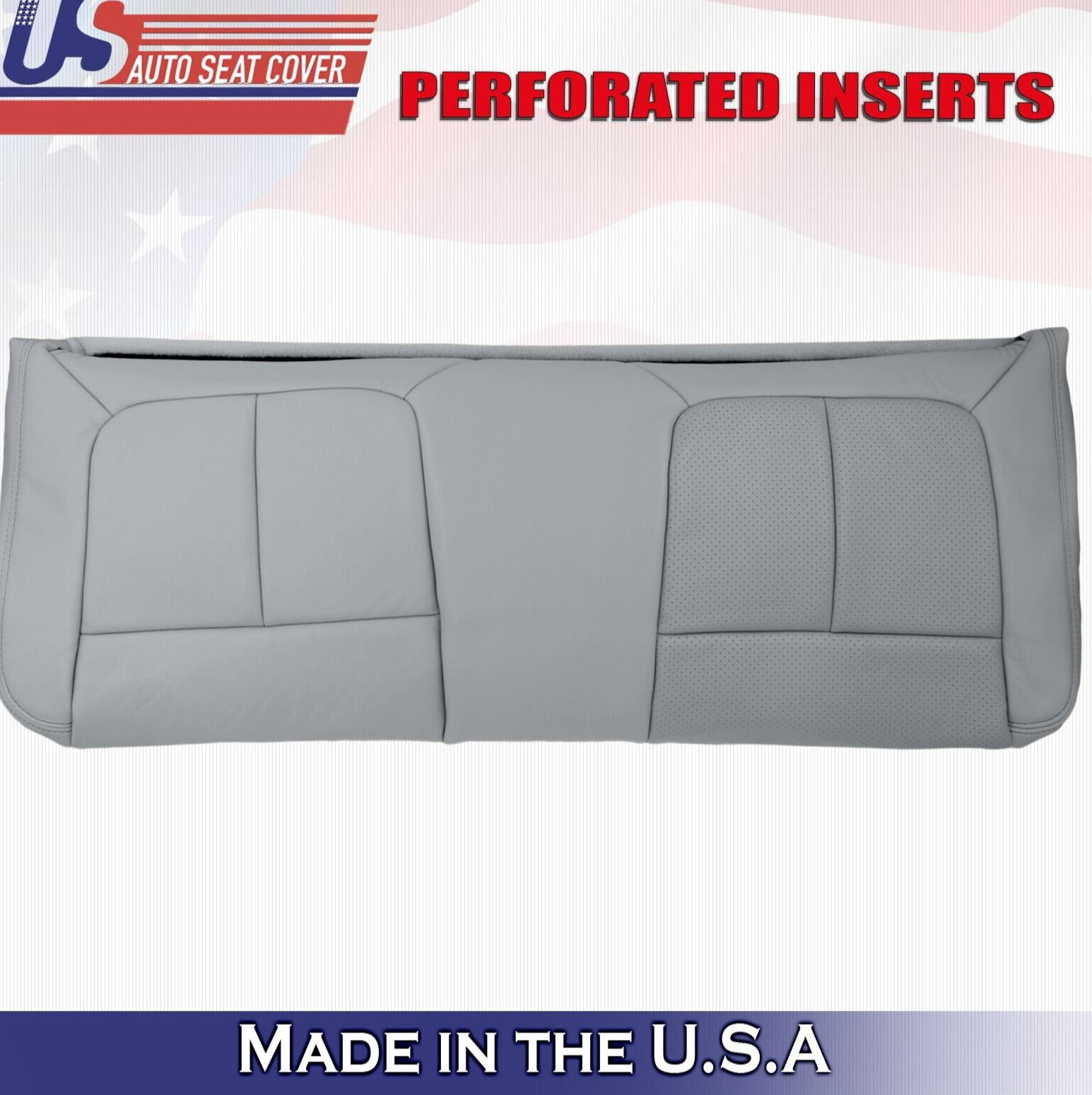 2014 2015 2016 For Ford F450 F550 2nd Row Driver Bottom Leather Seat Cover Gray