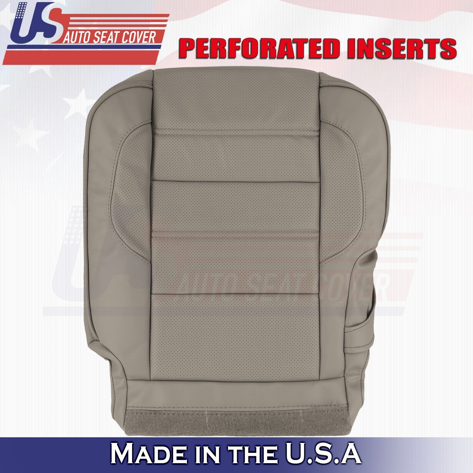 2015 For GMC Sierra Denali Rear Passenger Top & Bottom Leather Seat Covers Tan