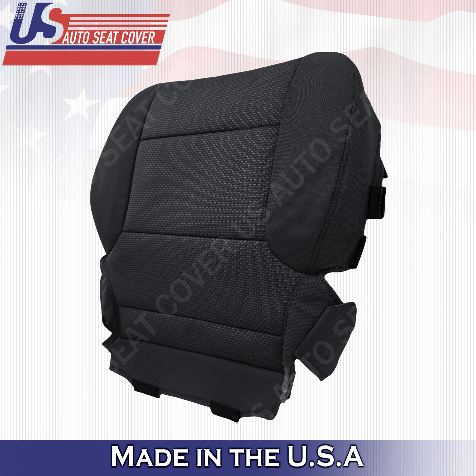 2014 to 2018 Chevy Silverado 1500 Driver Bottom Cloth Seat Cover Ebony Black